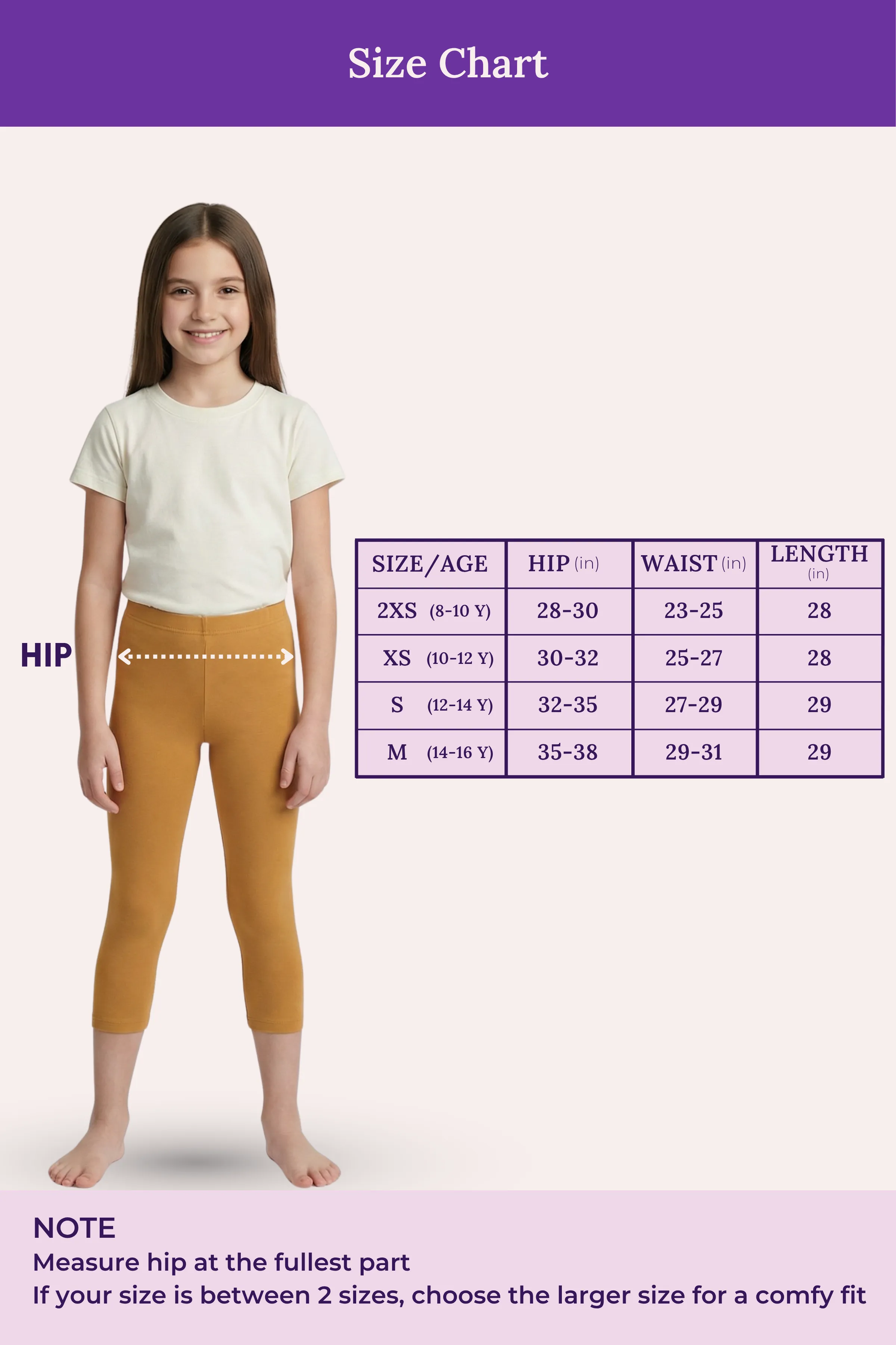 Teen Cropped Leggings | Mid Waist | 3/4 Length | Cotton–Elastane Blend | Non-See-Through | Gusset Crotch to Prevent Ripping - Image 4