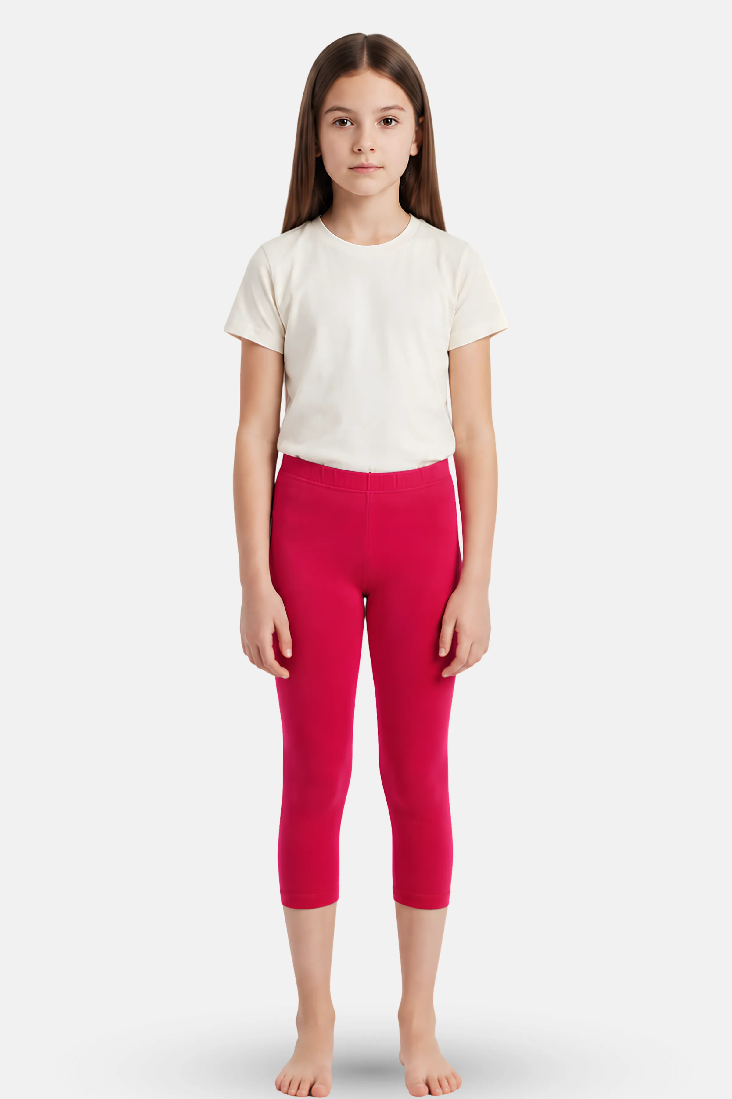 Teen Cropped Leggings | Mid Waist | 3/4 Length | Cotton–Elastane Blend | Non-See-Through | Gusset Crotch to Prevent Ripping