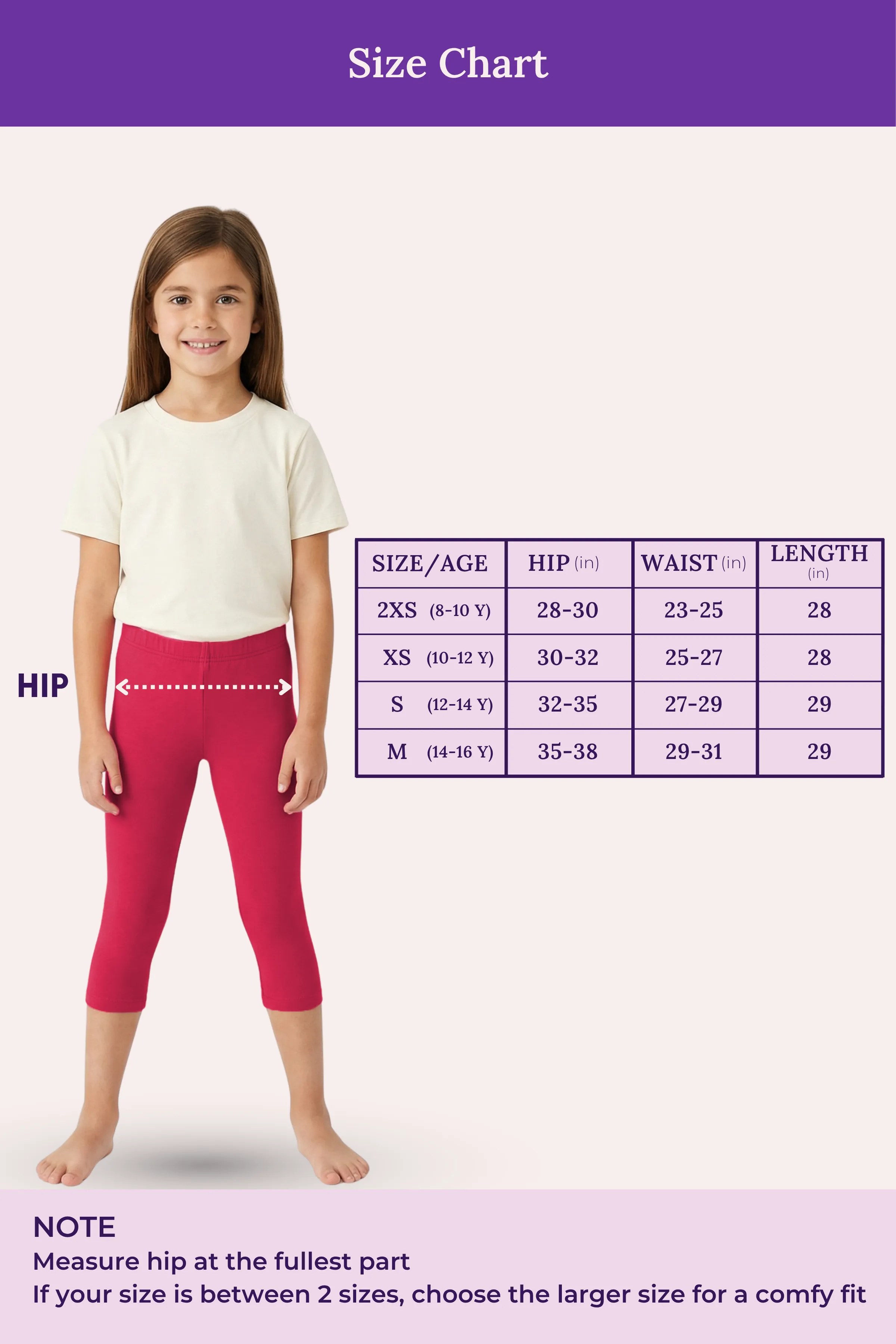 Teen Cropped Leggings | Mid Waist | 3/4 Length | Cotton–Elastane Blend | Non-See-Through | Gusset Crotch to Prevent Ripping - Image 4