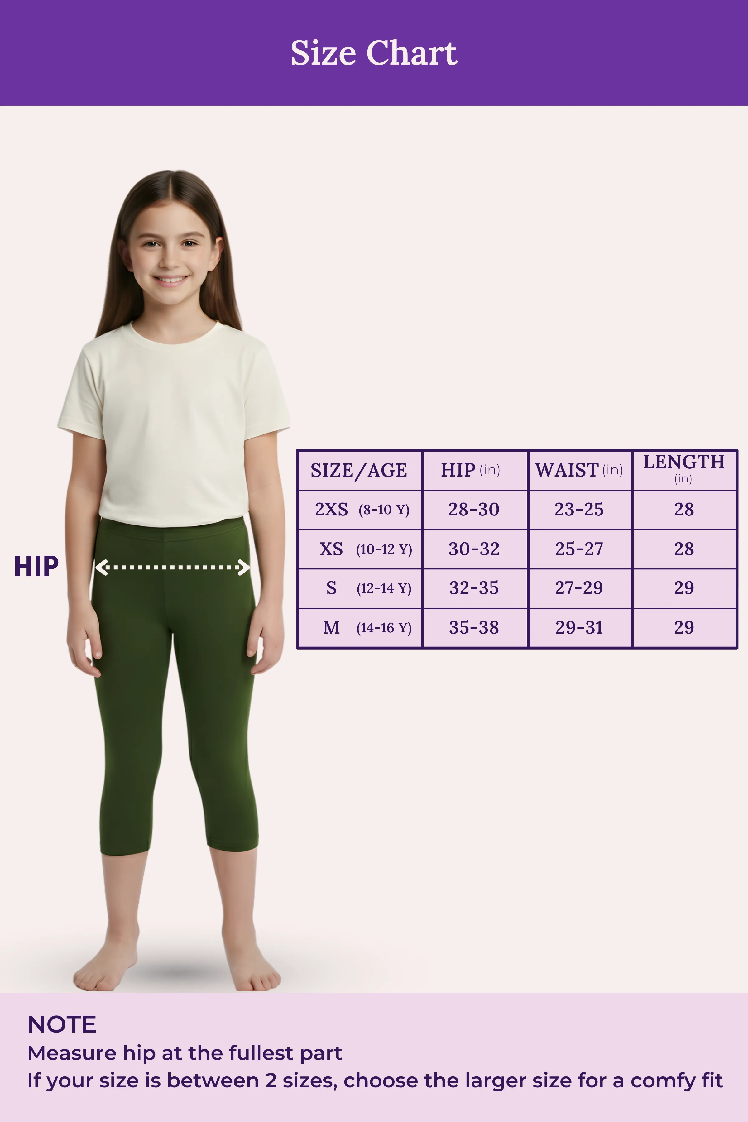 Teen Cropped Leggings | Mid Waist | 3/4 Length | Cotton–Elastane Blend | Non-See-Through | Gusset Crotch to Prevent Ripping - Image 4