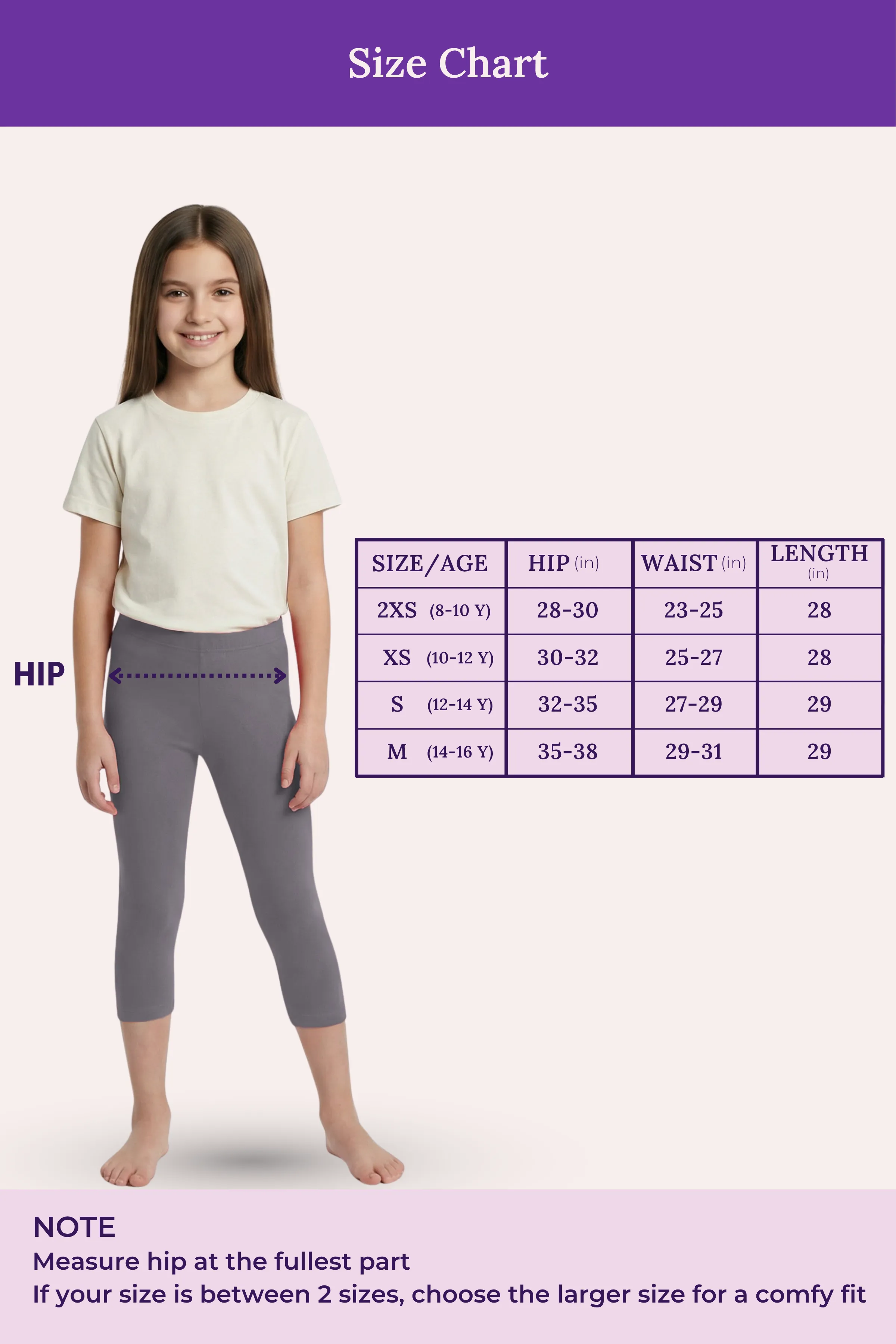 Teen Cropped Leggings | Mid Waist | 3/4 Length | Cotton–Elastane Blend | Non-See-Through | Gusset Crotch to Prevent Ripping - Image 4