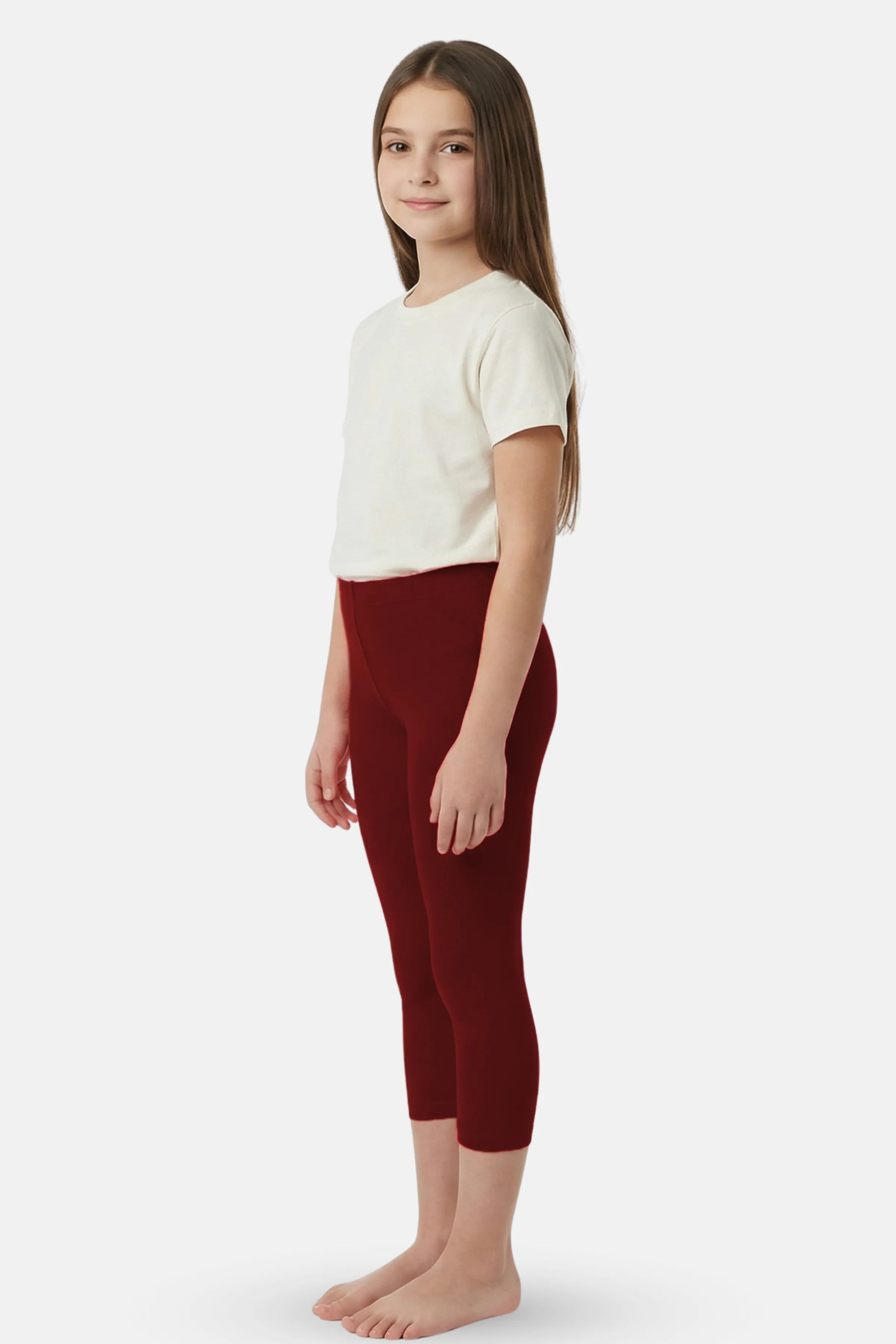 Teen Cropped Leggings | Mid Waist | 3/4 Length | Cotton–Elastane Blend | Non-See-Through | Gusset Crotch to Prevent Ripping