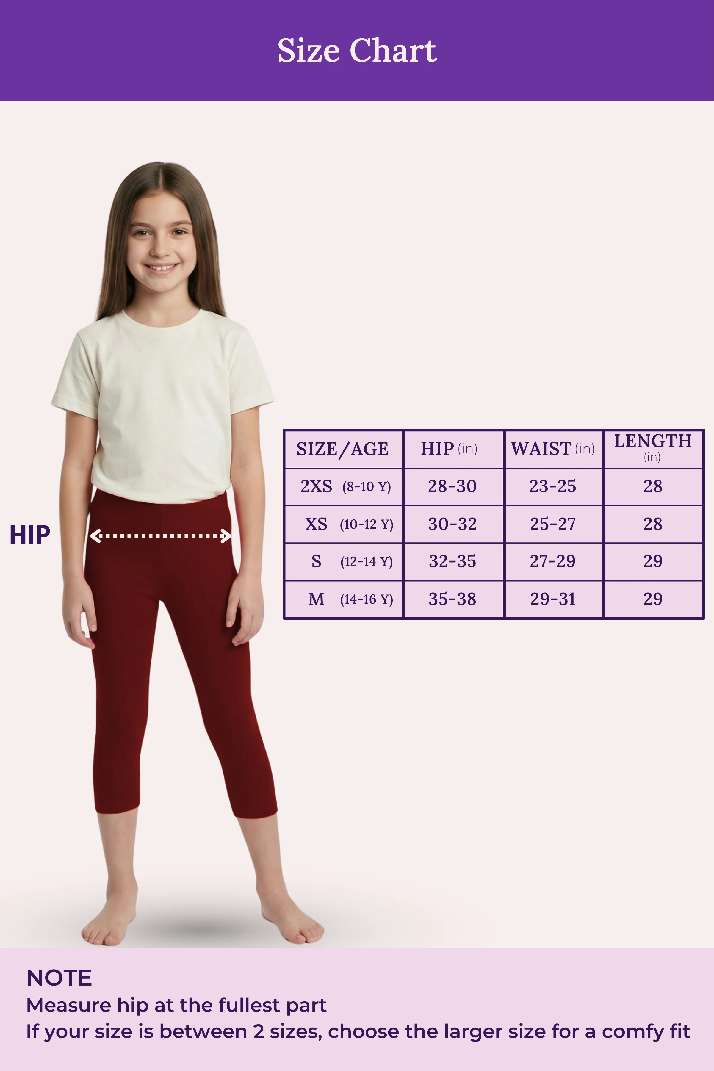 Teen Cropped Leggings | Mid Waist | 3/4 Length | Cotton–Elastane Blend | Non-See-Through | Gusset Crotch to Prevent Ripping - Image 4