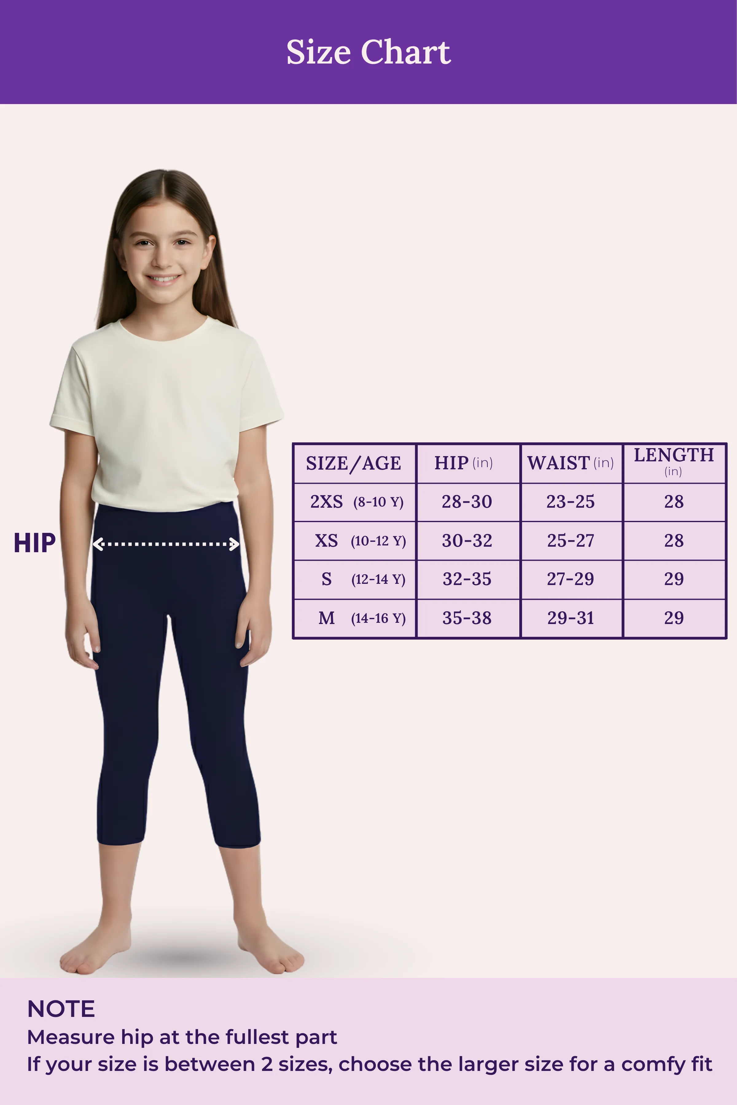 Teen Cropped Leggings | Mid Waist | 3/4 Length | Cotton–Elastane Blend | Non-See-Through | Gusset Crotch to Prevent Ripping - Image 4