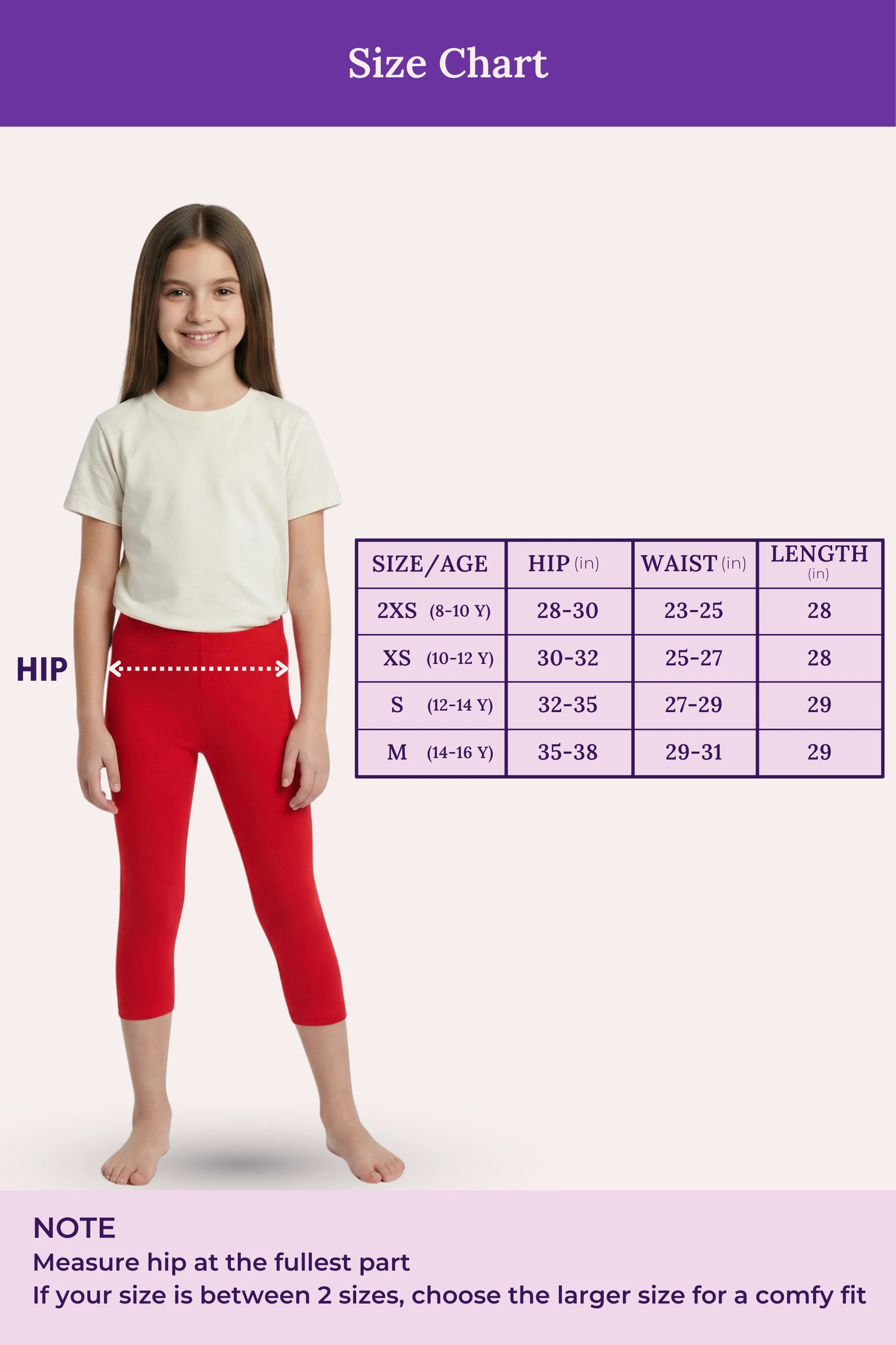 Teen Cropped Leggings | Mid Waist | 3/4 Length | Cotton–Elastane Blend | Non-See-Through | Gusset Crotch to Prevent Ripping - Image 4
