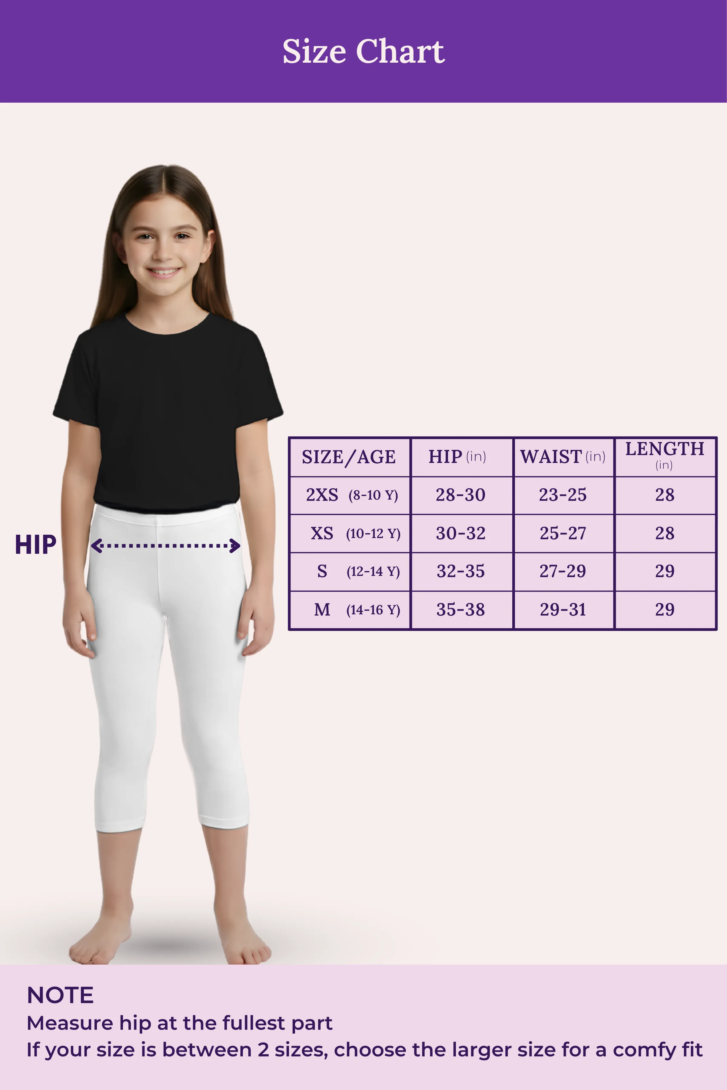 Teen Cropped Leggings | Mid Waist | 3/4 Length | Cotton–Elastane Blend | Non-See-Through | Gusset Crotch to Prevent Ripping - Image 4