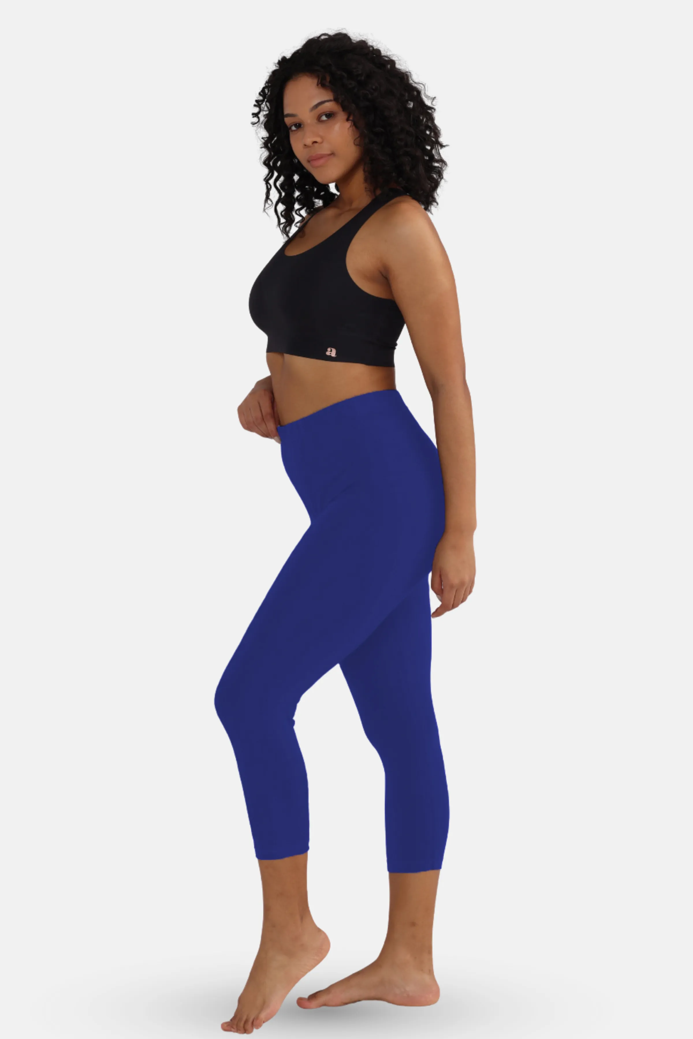 Cropped Leggings | Mid Waist | 3/4 Length | Cotton–Elastane Blend | Non-See-Through | Gusset Crotch to Prevent Ripping