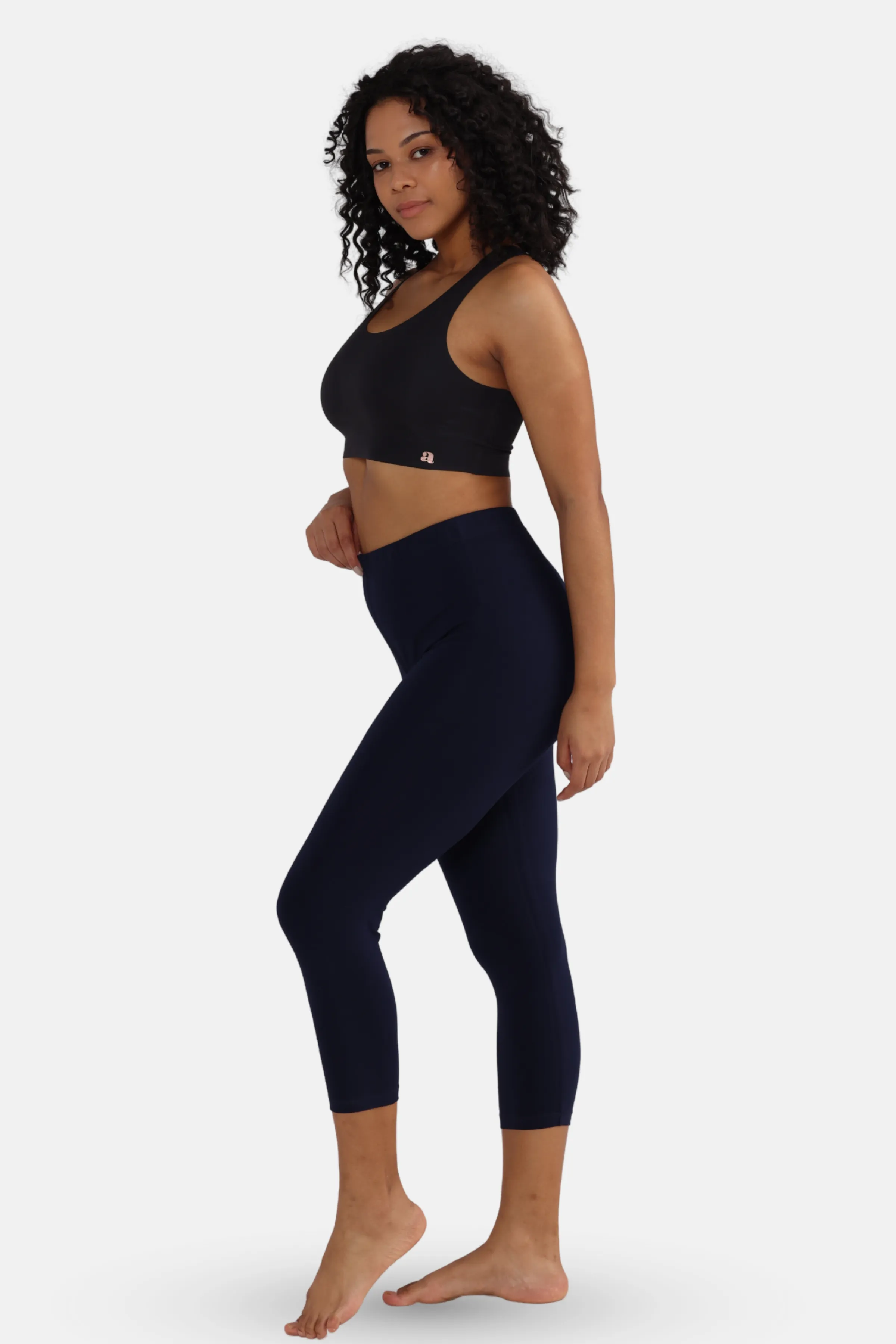 Cropped Leggings | Mid Waist | 3/4 Length | Cotton–Elastane Blend | Non-See-Through | Gusset Crotch to Prevent Ripping