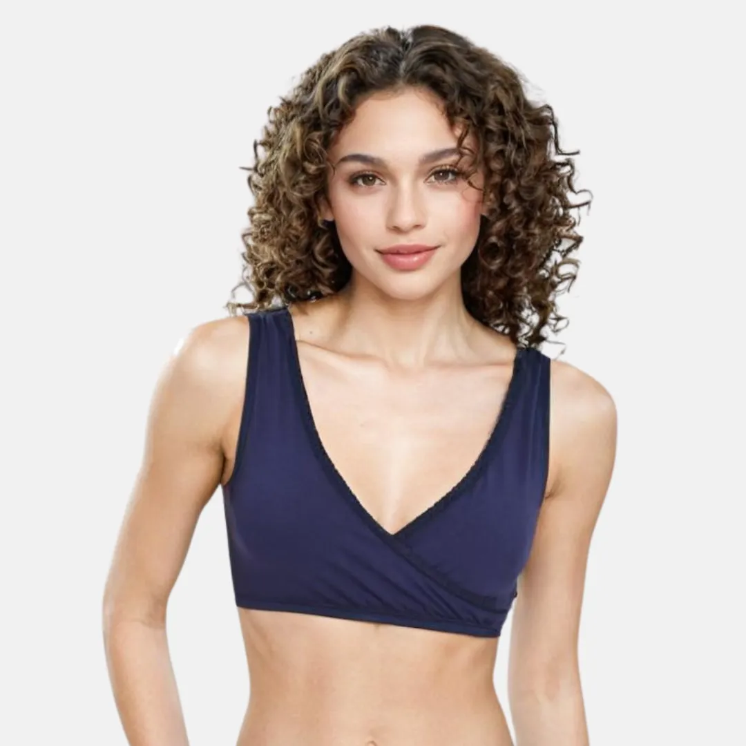 Plunge Bra | Cross Over Neckline | Non Padded Bra | U Back - Image 12