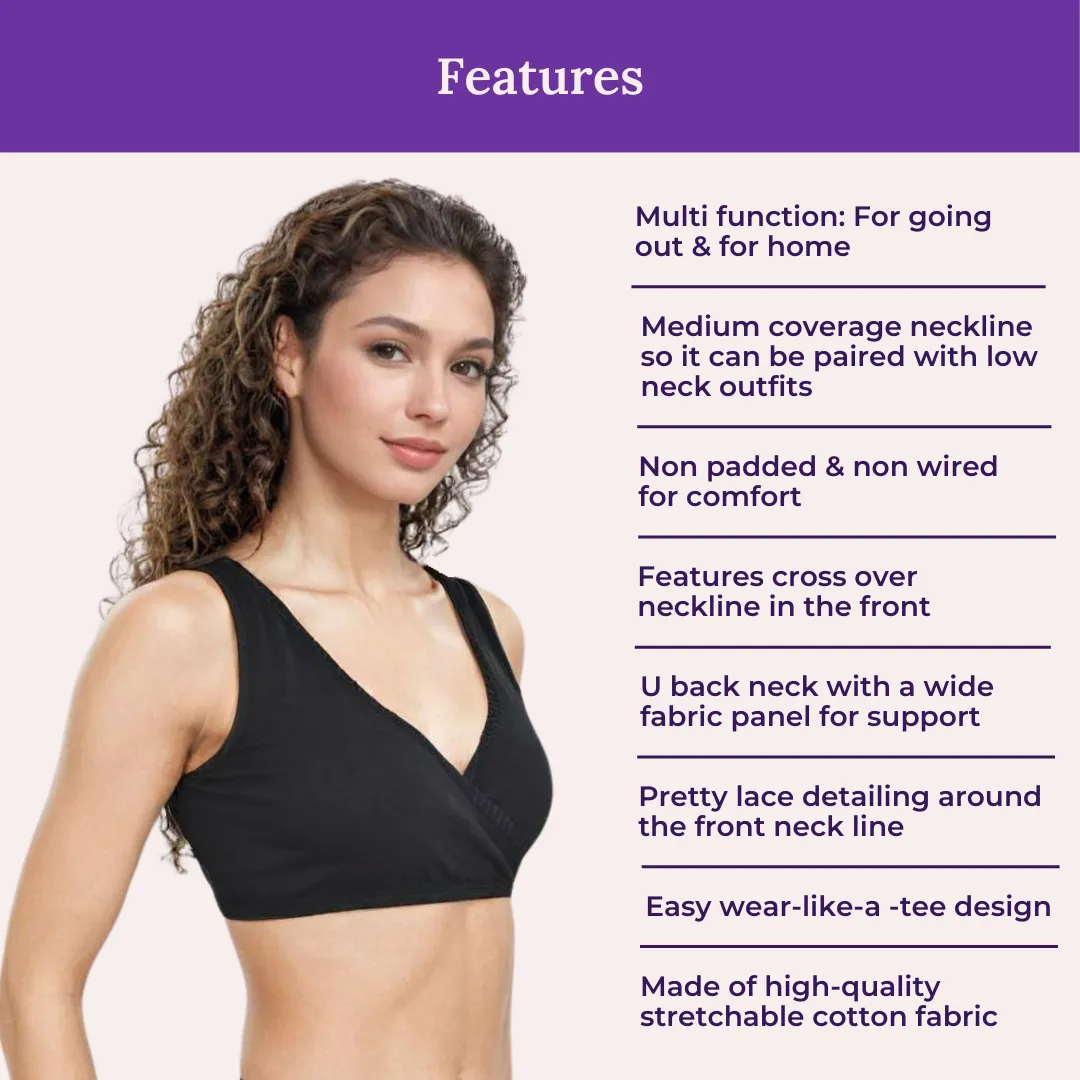 Plunge Bra | Cross Over Neckline | Non Padded Bra | U Back - Image 4