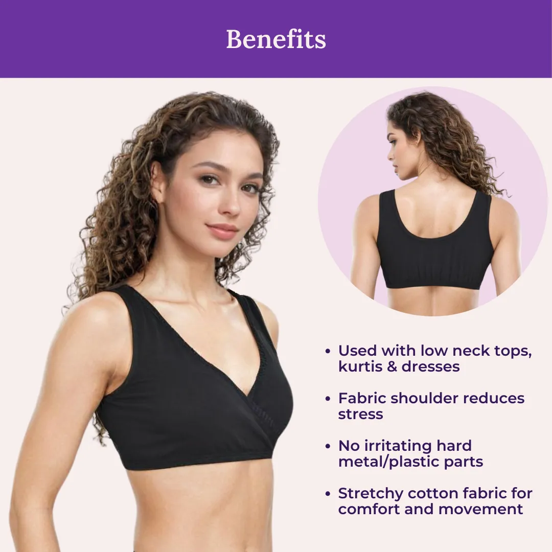 Plunge Bra | Cross Over Neckline | Non Padded Bra | U Back - Image 5