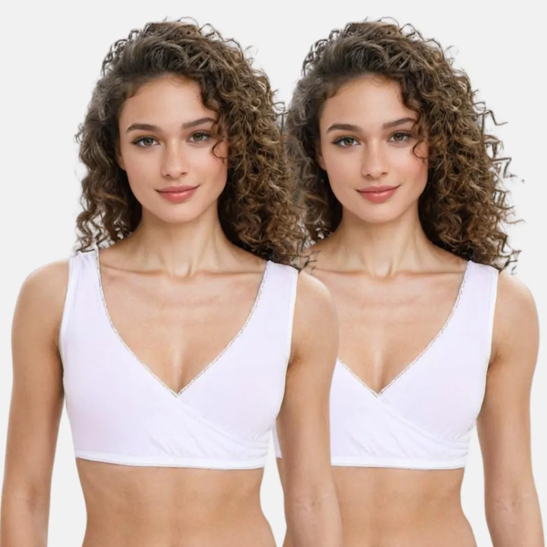 Plunge Bra | Cross Over Neckline | Non Wired Bra | U Back | Pack Of 2