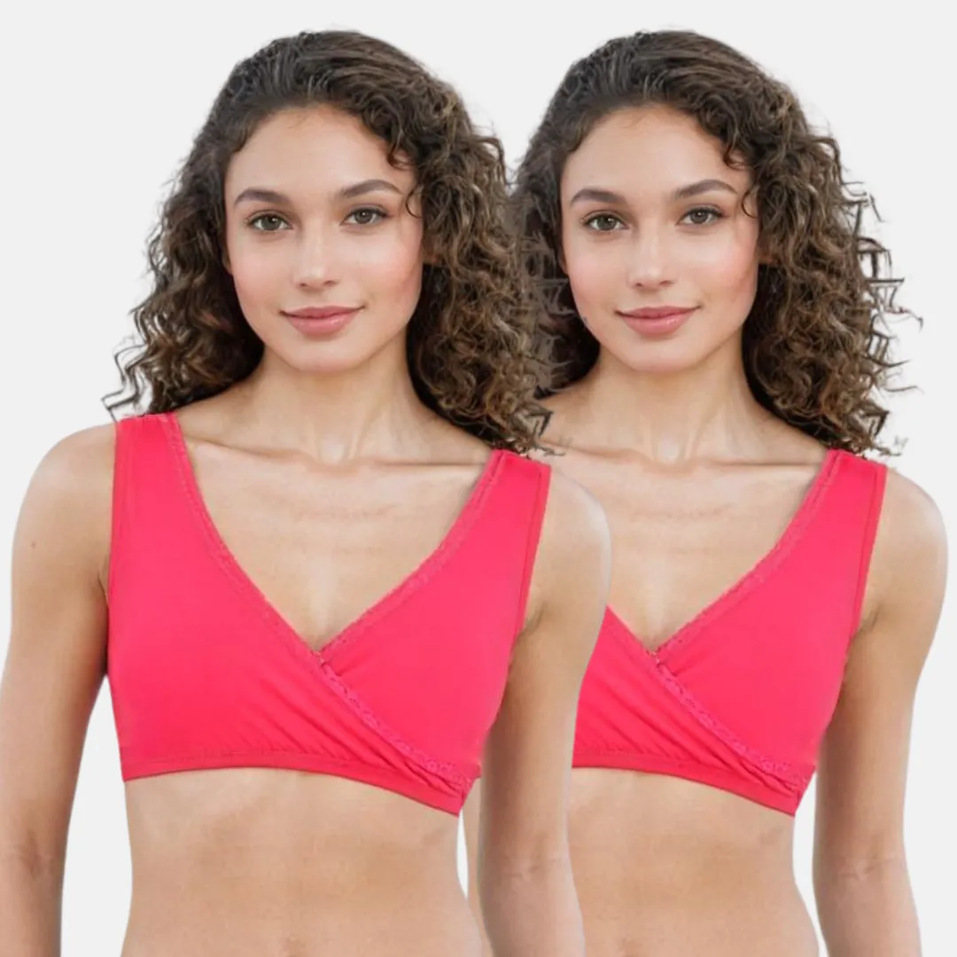 Plunge Bra | Cross Over Neckline | Non Wired Bra | U Back | Pack Of 2 - Image 10