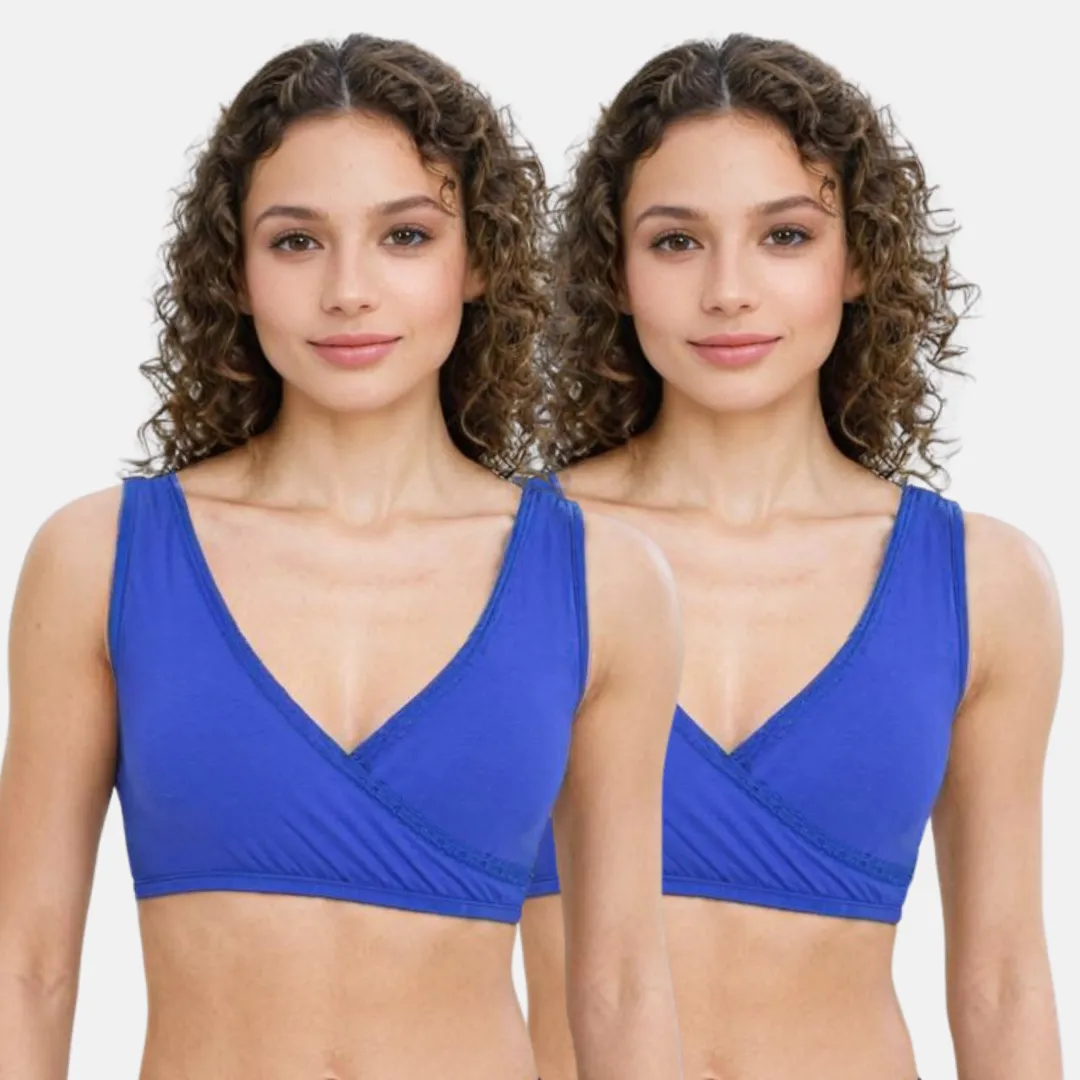 Plunge Bra | Cross Over Neckline | Non Wired Bra | U Back | Pack Of 2 - Image 11
