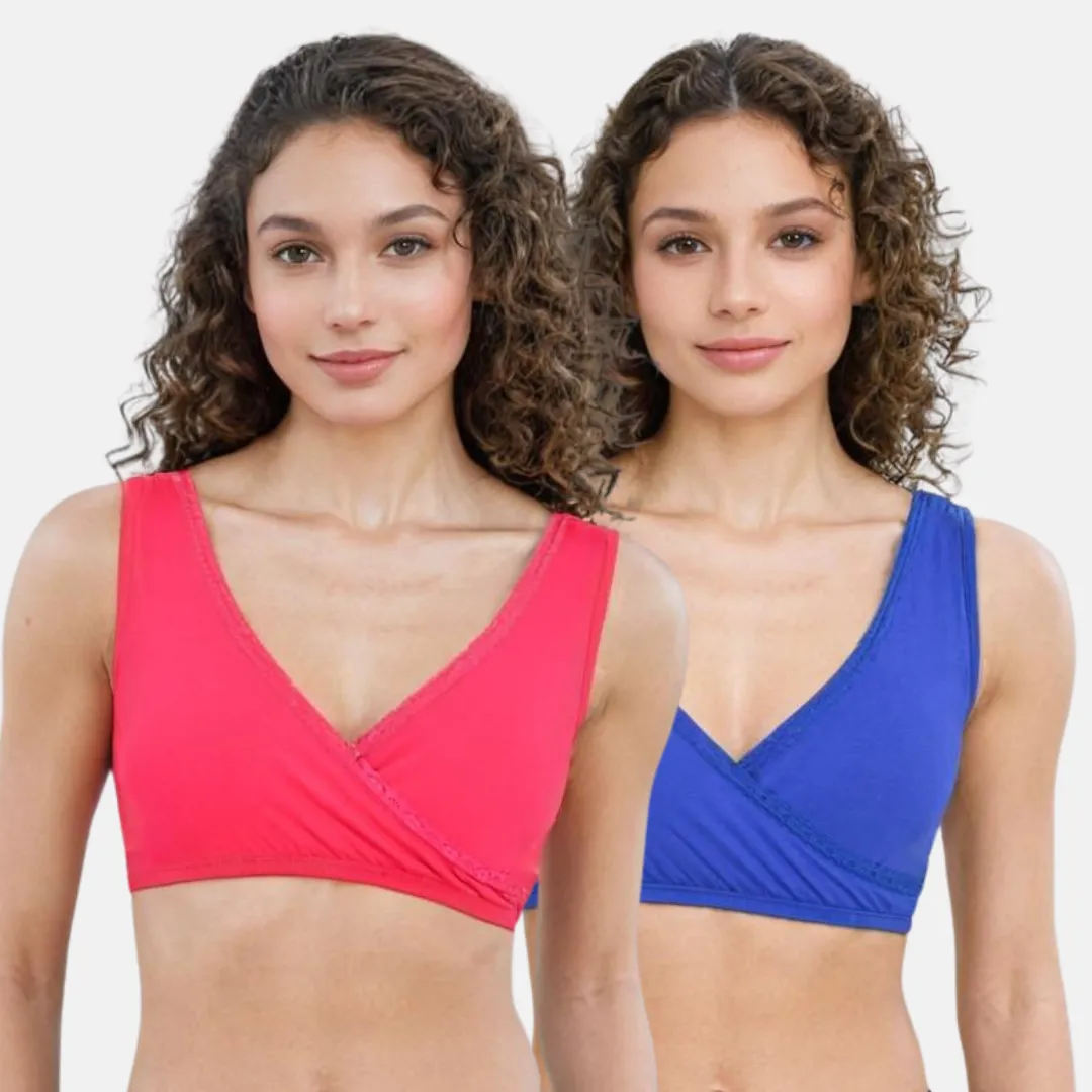 Plunge Bra | Cross Over Neckline | Non Wired Bra | U Back | Pack Of 2 - Image 12