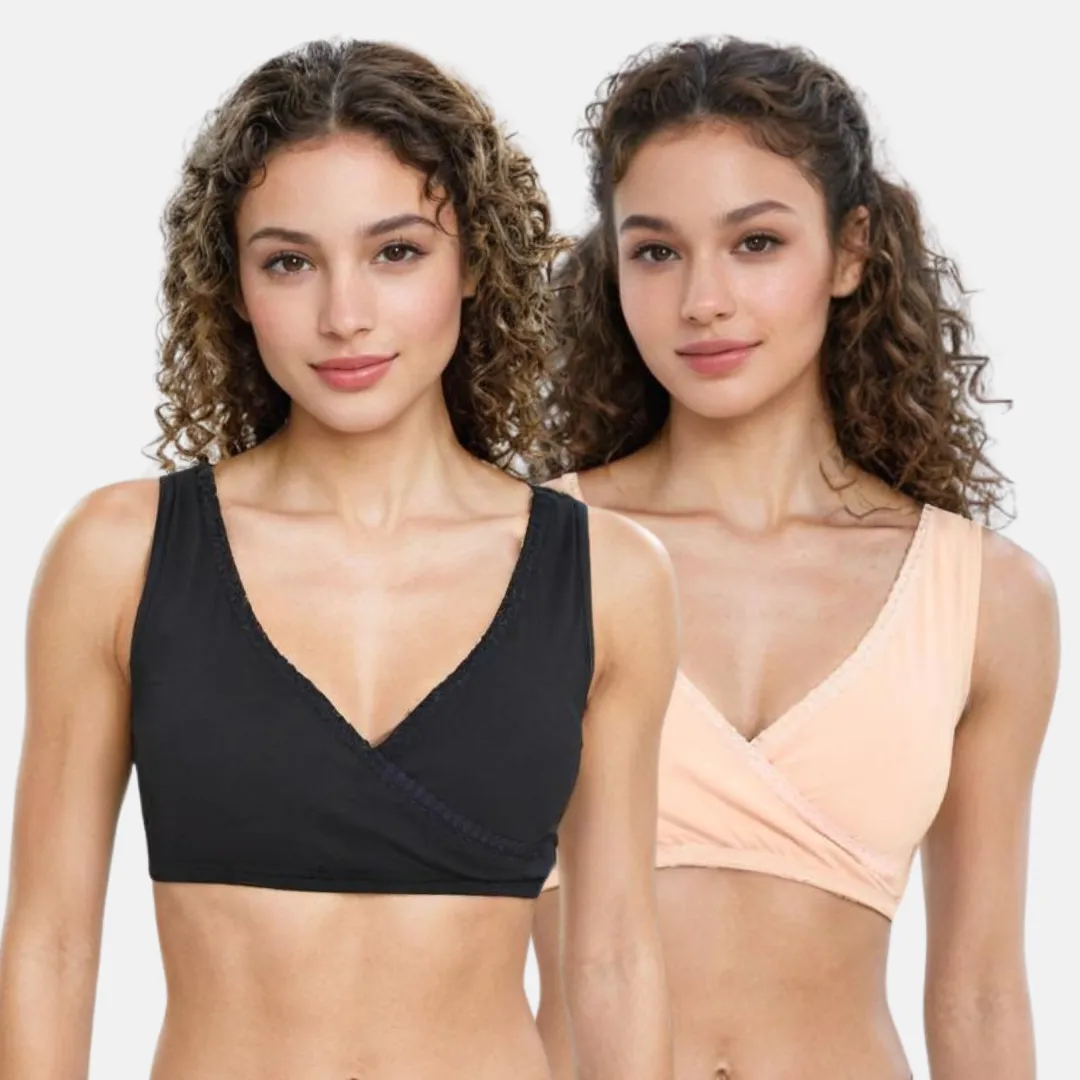 Plunge Bra | Cross Over Neckline | Non Wired Bra | U Back | Pack Of 2 - Image 14