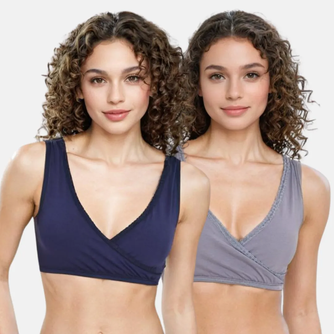 Plunge Bra | Cross Over Neckline | Non Wired Bra | U Back | Pack Of 2 - Image 15