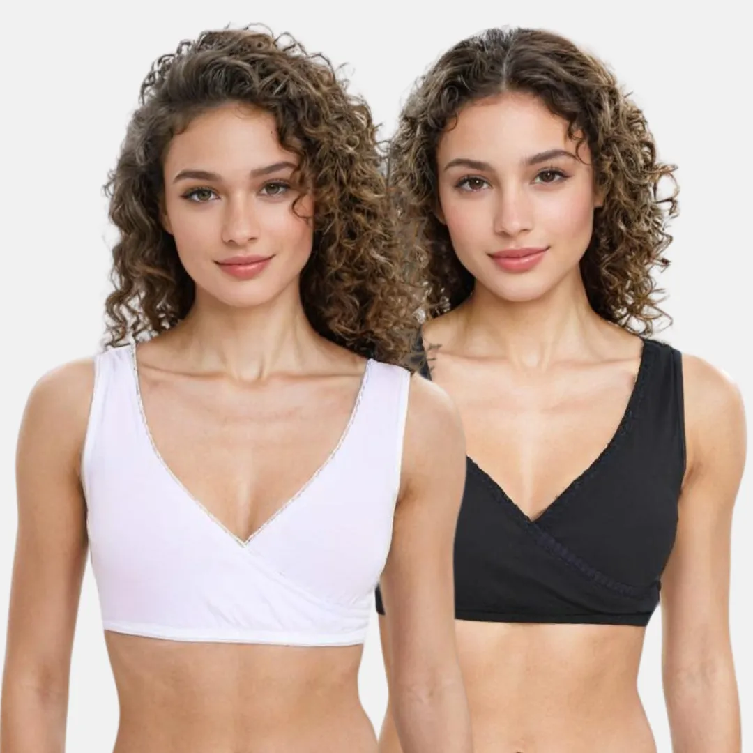 Plunge Bra | Cross Over Neckline | Non Wired Bra | U Back | Pack Of 2 - Image 16