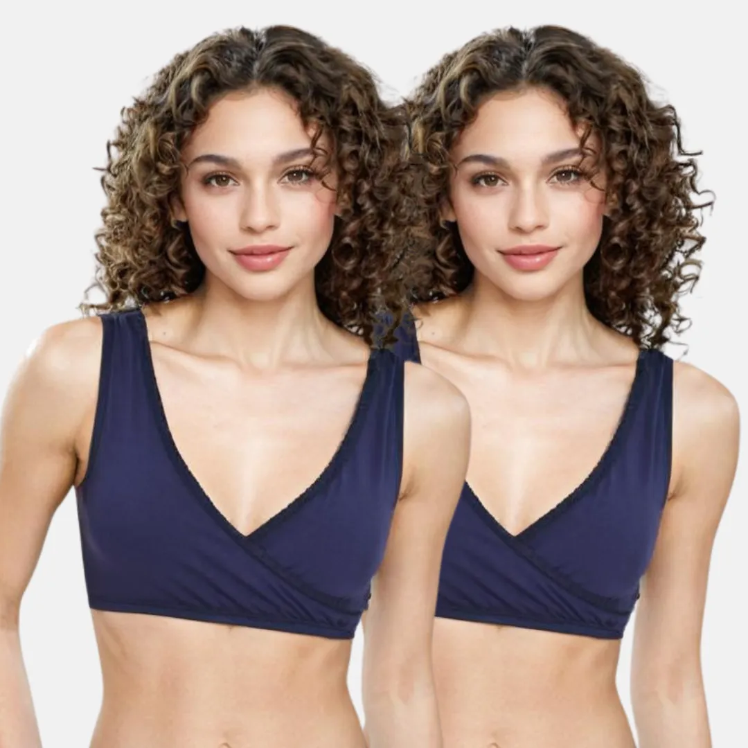 Plunge Bra | Cross Over Neckline | Non Wired Bra | U Back | Pack Of 2 - Image 17