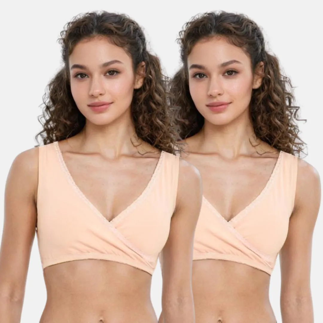Plunge Bra | Cross Over Neckline | Non Wired Bra | U Back | Pack Of 2 - Image 18
