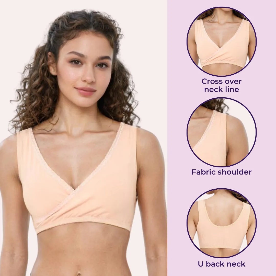 Plunge Bra | Cross Over Neckline | Non Wired Bra | U Back | Pack Of 2 - Image 2