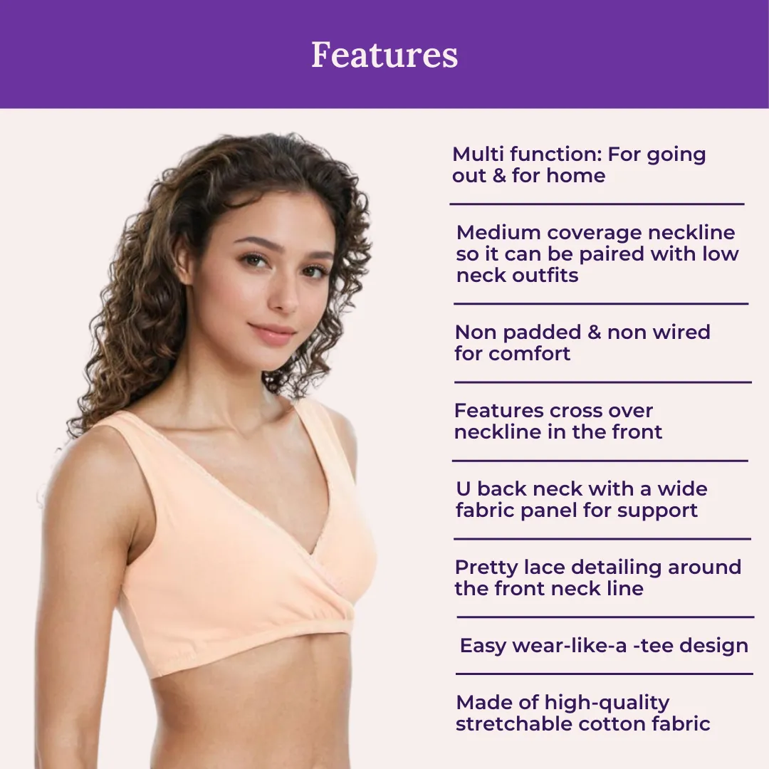 Plunge Bra | Cross Over Neckline | Non Wired Bra | U Back | Pack Of 2 - Image 4