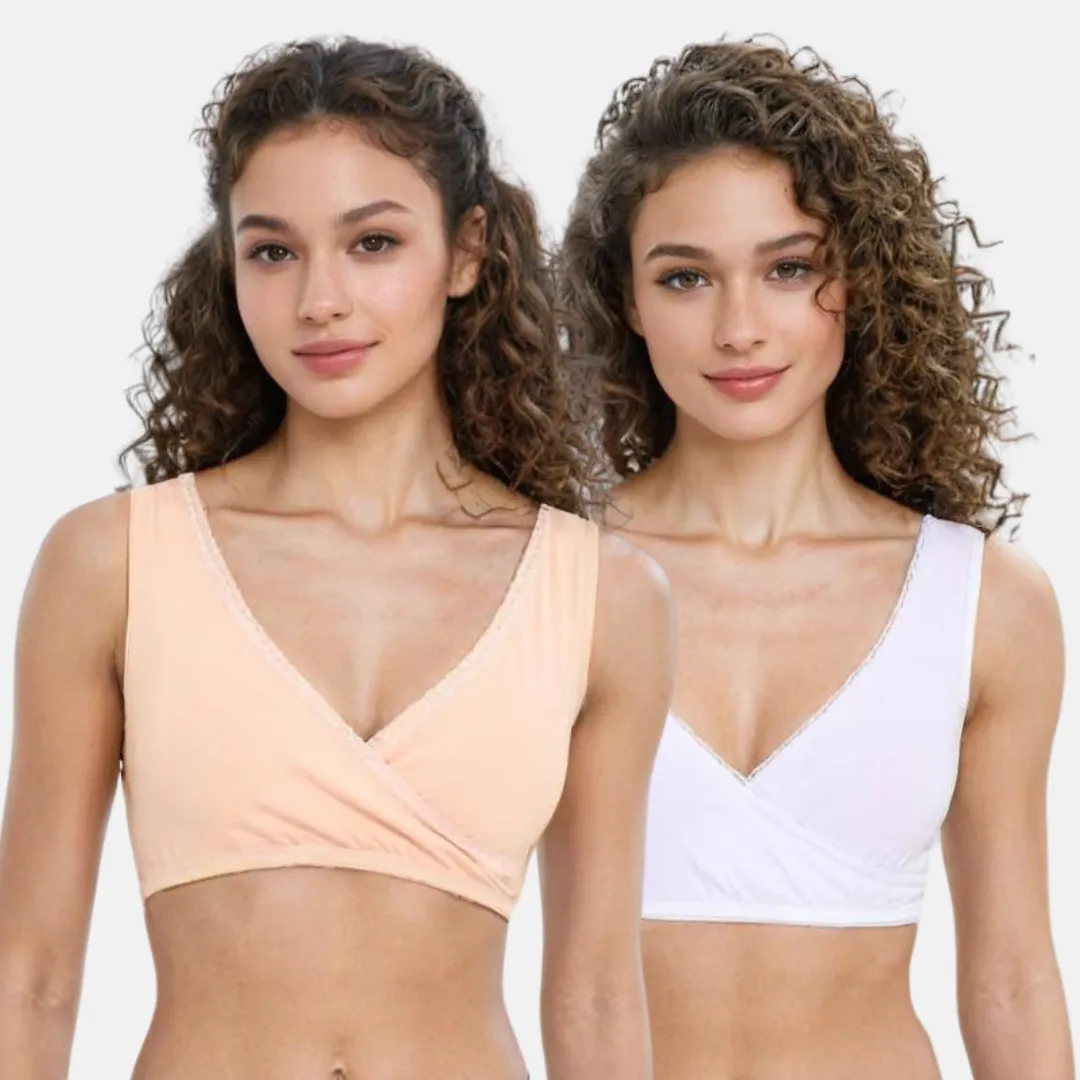 Plunge Bra | Cross Over Neckline | Non Wired Bra | U Back | Pack Of 2 - Image 7