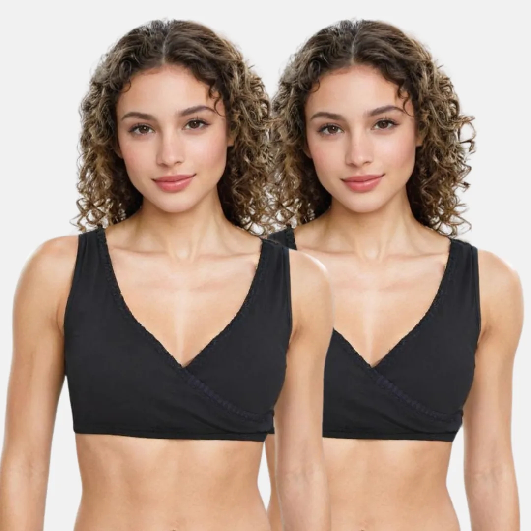 Plunge Bra | Cross Over Neckline | Non Wired Bra | U Back | Pack Of 2 - Image 8