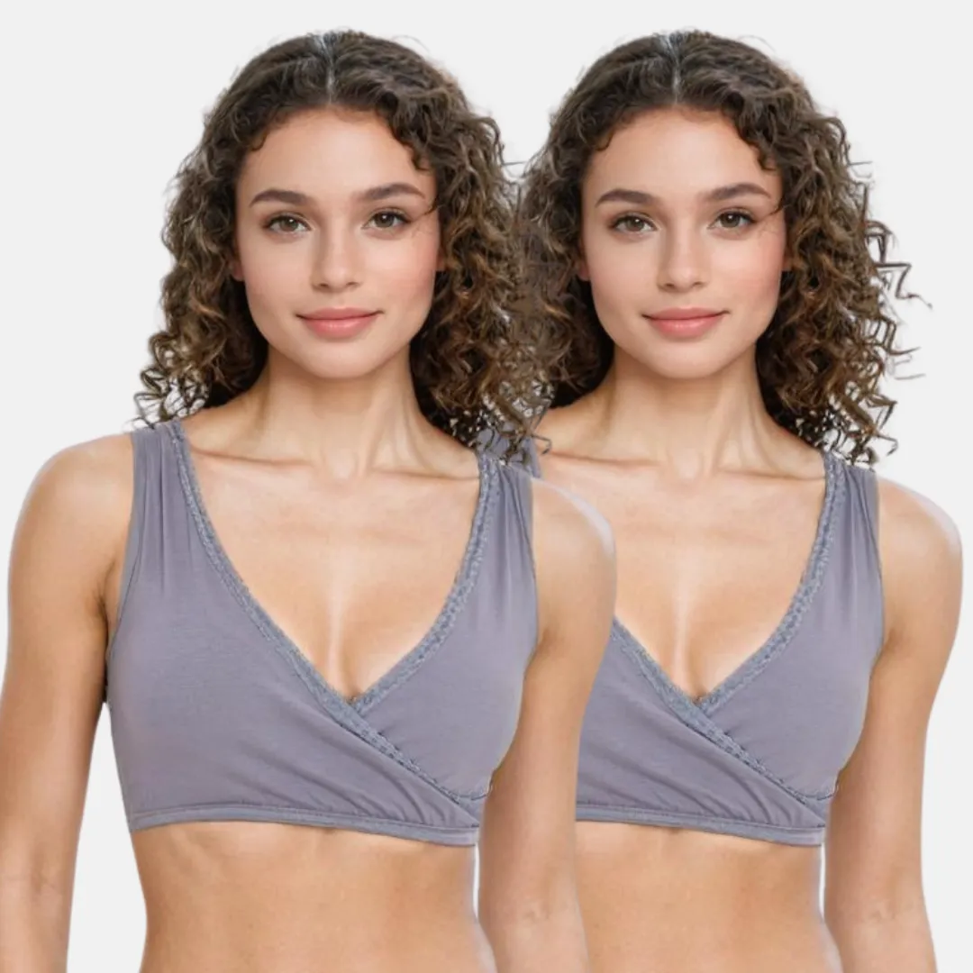 Plunge Bra | Cross Over Neckline | Non Wired Bra | U Back | Pack Of 2 - Image 9