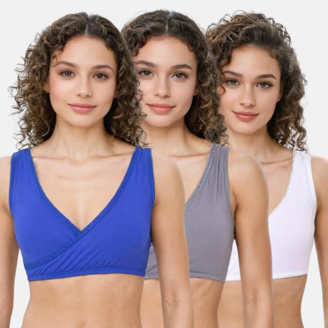 Plunge Bra | Cross Over Neckline | Medium Coverage | U Back | Pack Of 3