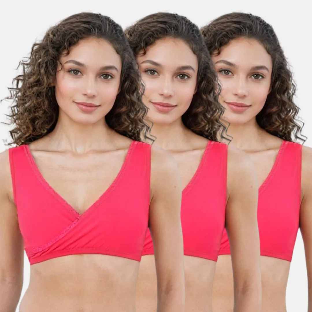 Plunge Bra | Cross Over Neckline | Medium Coverage | U Back | Pack Of 3 - Image 11