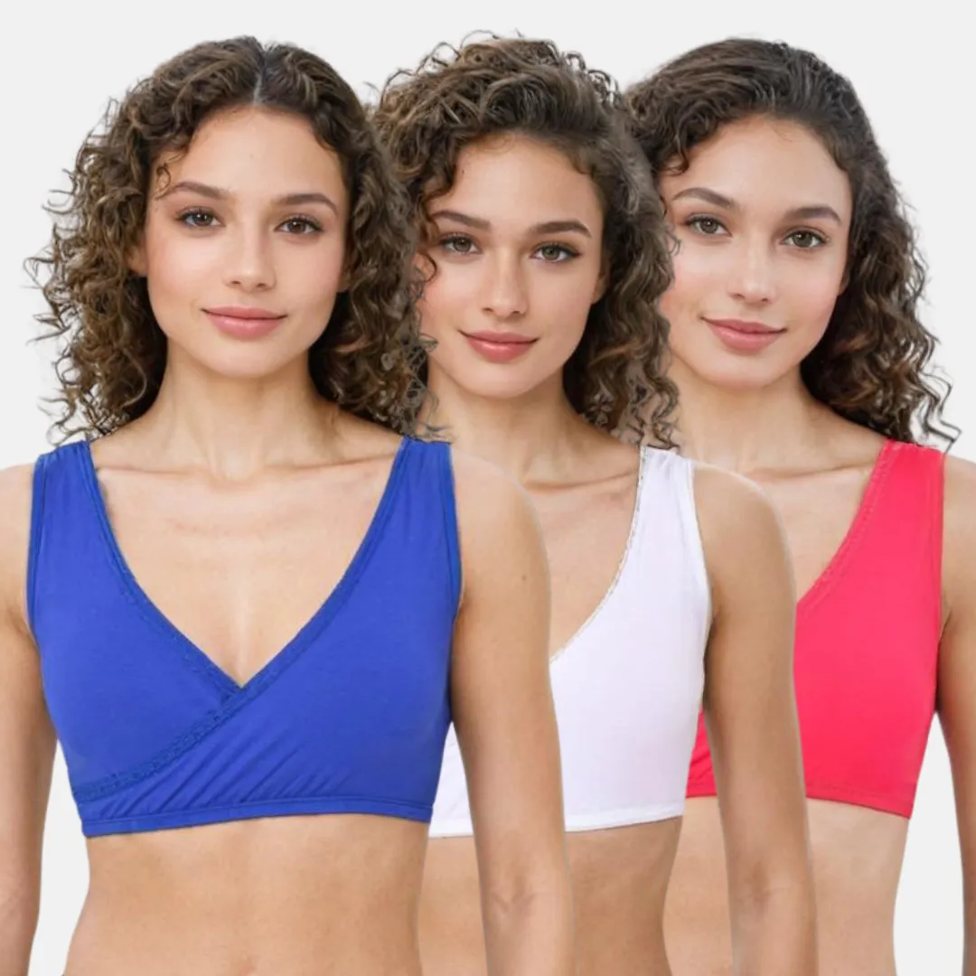 Plunge Bra | Cross Over Neckline | Medium Coverage | U Back | Pack Of 3 - Image 12