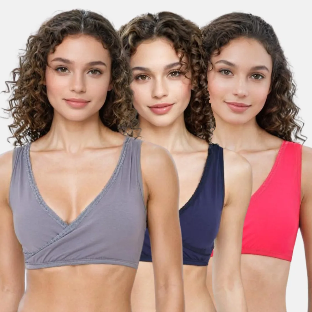 Plunge Bra | Cross Over Neckline | Medium Coverage | U Back | Pack Of 3 - Image 13