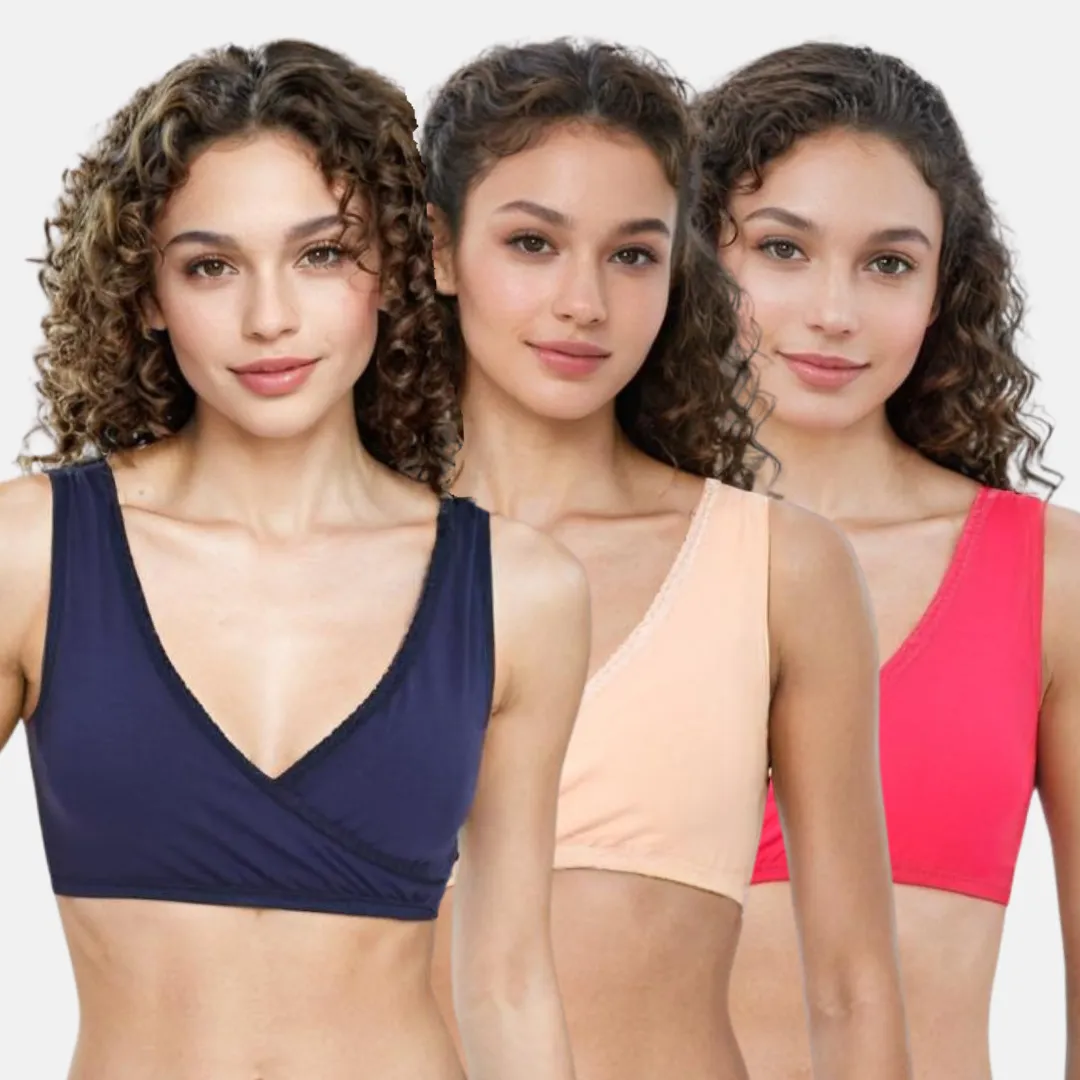 Plunge Bra | Cross Over Neckline | Medium Coverage | U Back | Pack Of 3 - Image 14