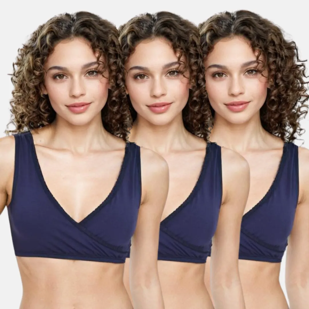 Plunge Bra | Cross Over Neckline | Medium Coverage | U Back | Pack Of 3 - Image 17