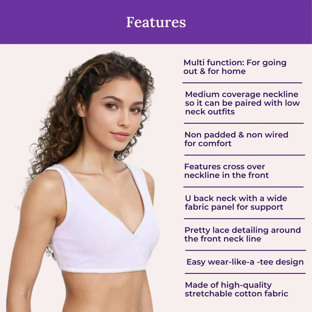 Plunge Bra | Cross Over Neckline | Medium Coverage | U Back | Pack Of 3 - Image 4