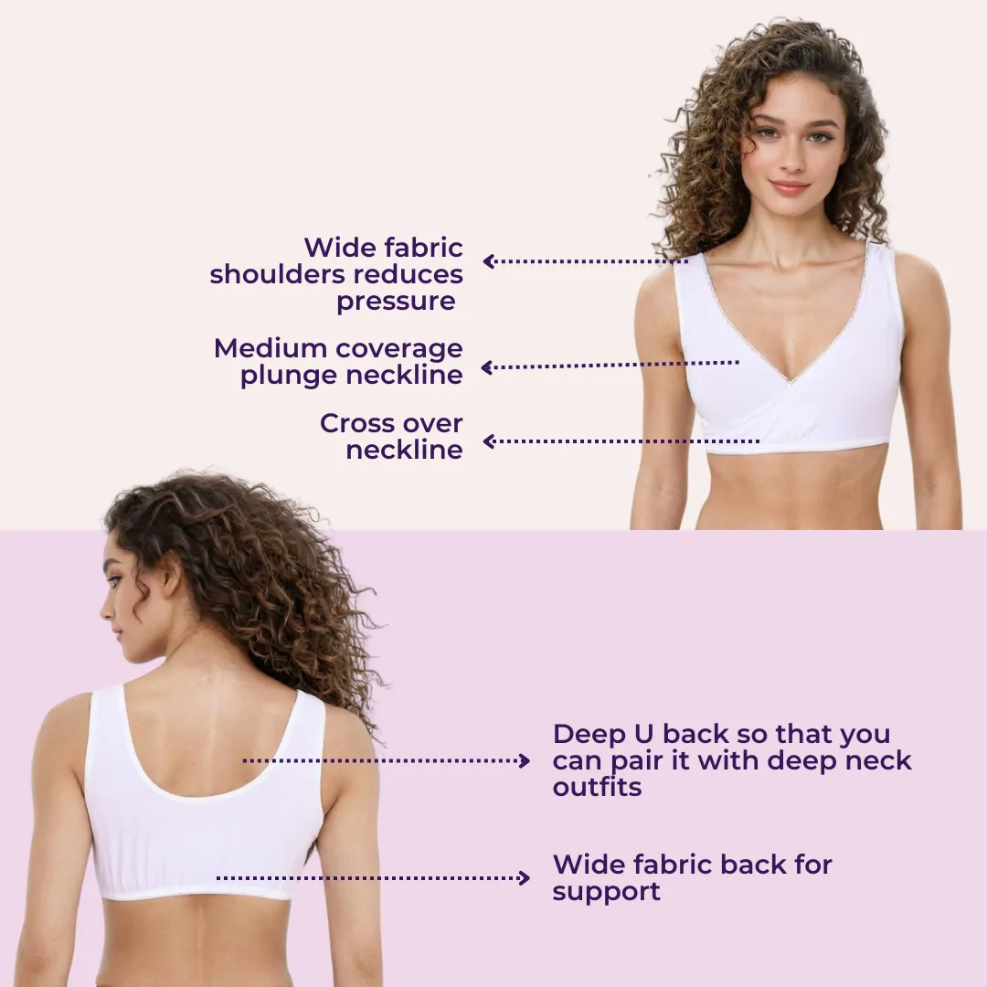 Plunge Bra | Cross Over Neckline | Medium Coverage | U Back | Pack Of 3 - Image 6