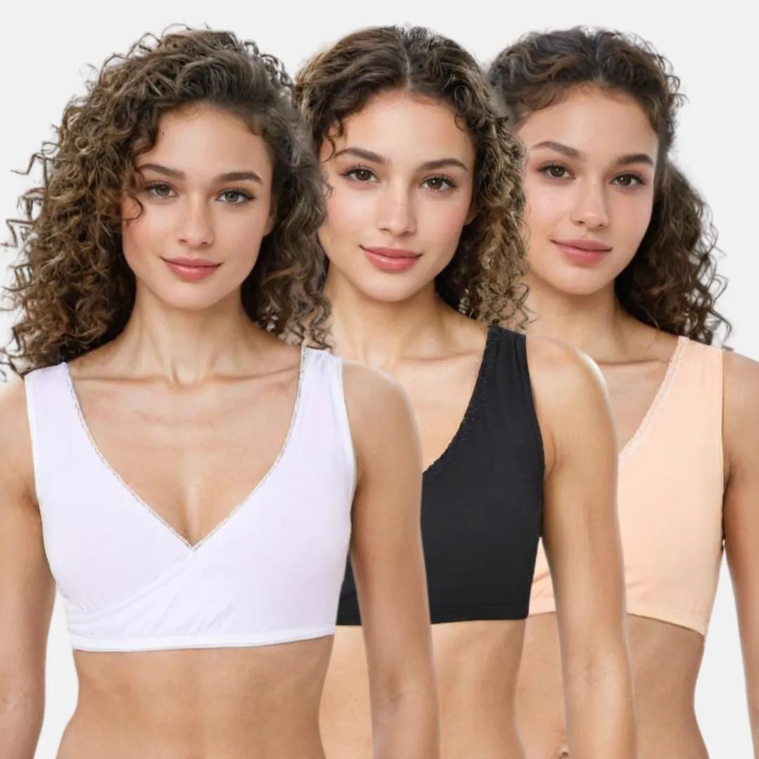 Plunge Bra | Cross Over Neckline | Medium Coverage | U Back | Pack Of 3 - Image 8