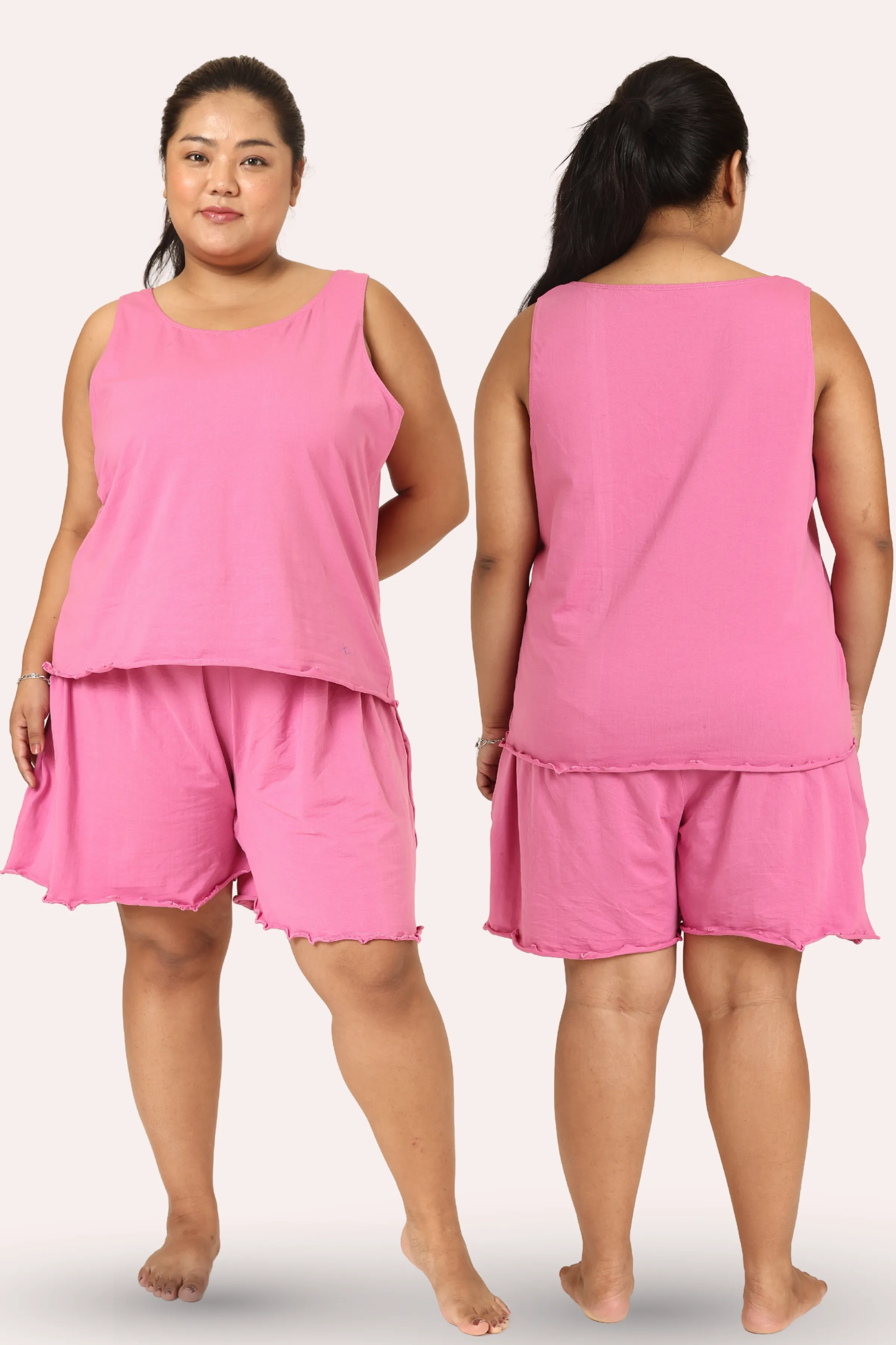 Calmwear Lounge Set | Tank Top & Shorts | Fresh Rose Fragrance Embedded | Soft Skin Friendly Cotton | Lasts 15-20 washes - Image 6