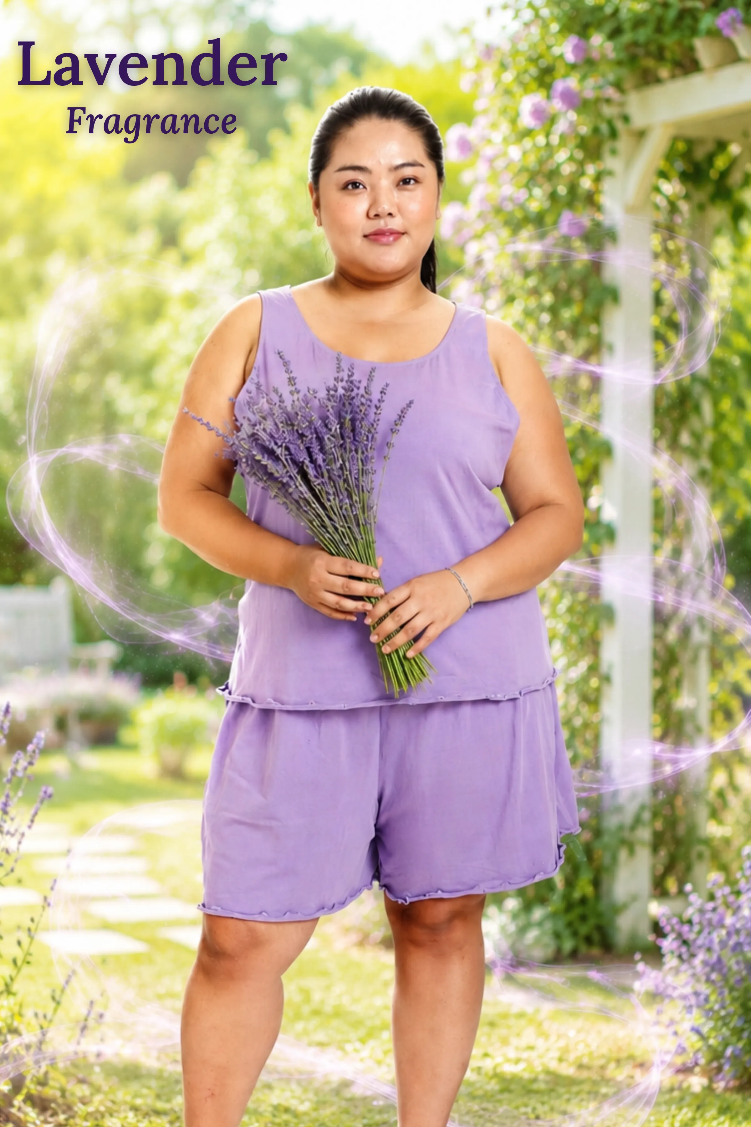 Calmwear Lounge Set | Tank Top & Shorts | Sweet Lavender Fragrance Embedded | Soft Skin Friendly Cotton | Lasts 15-20 washes