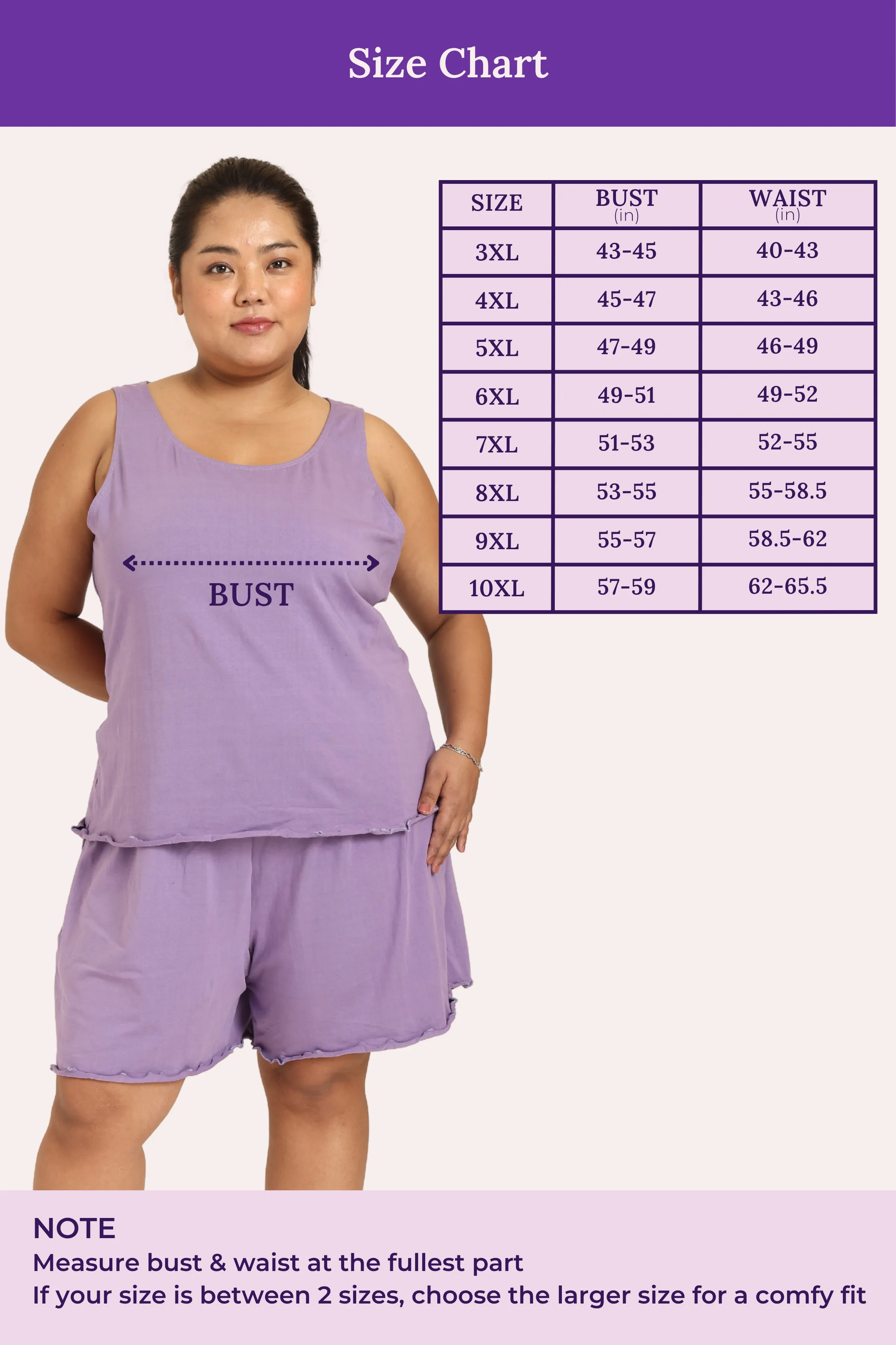 Calmwear Lounge Set | Tank Top & Shorts | Sweet Lavender Fragrance Embedded | Soft Skin Friendly Cotton | Lasts 15-20 washes - Image 3