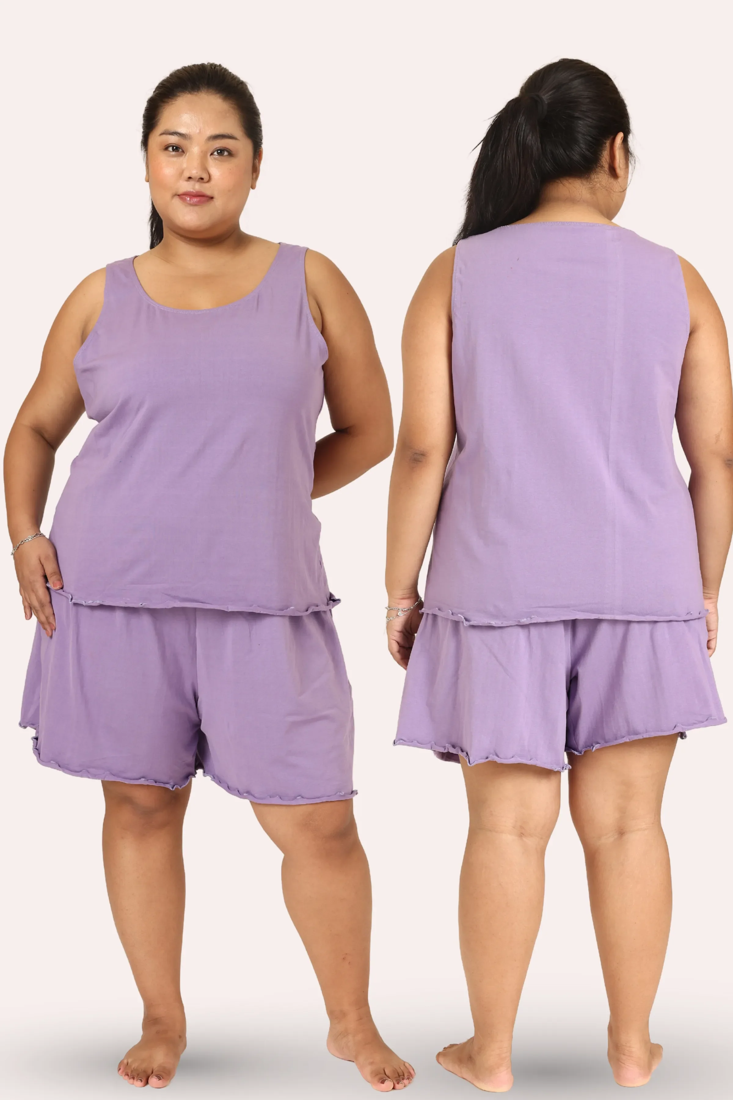 Calmwear Lounge Set | Tank Top & Shorts | Sweet Lavender Fragrance Embedded | Soft Skin Friendly Cotton | Lasts 15-20 washes - Image 6