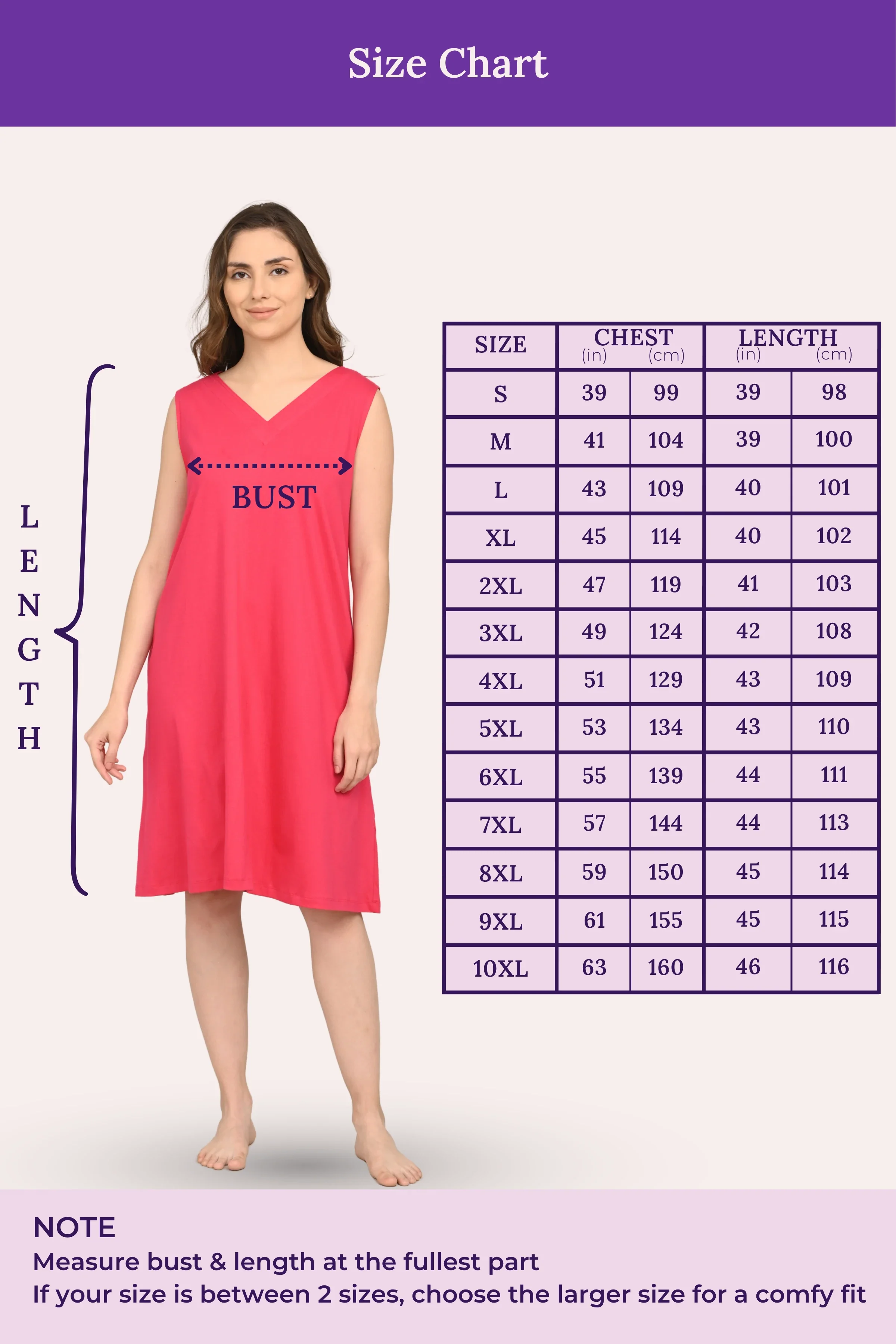 Easy Flare Nighty | V Neck | Fit & Flare Silhouette | Roomy For Comfort | Knee Length | With 2 Pockets - Image 3