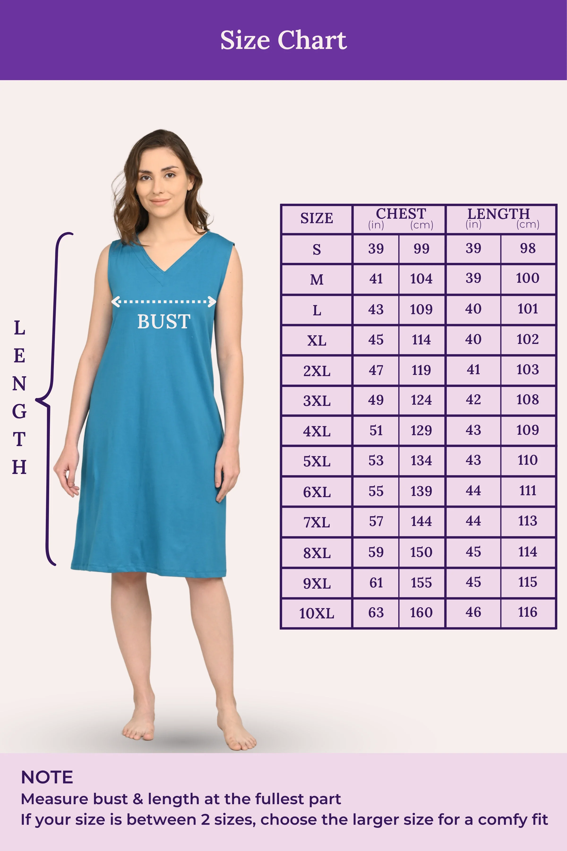 Easy Flare Nighty | V Neck | Fit & Flare Silhouette | Roomy For Comfort | Knee Length | With 2 Pockets - Image 3