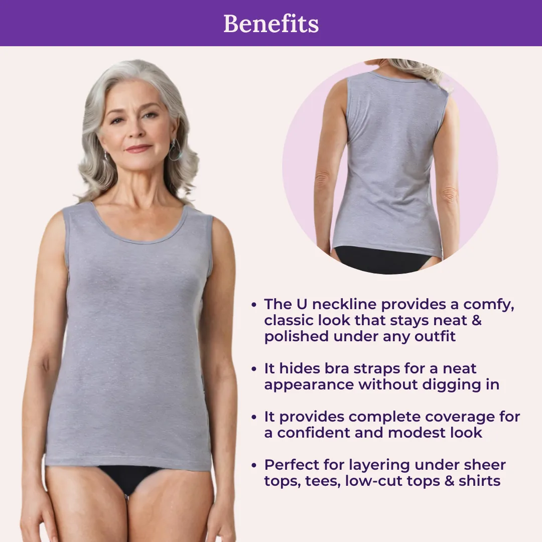 Inner Tank Top | Fabric Shoulder | Round Neckline | Offers Full Coverage - Image 5