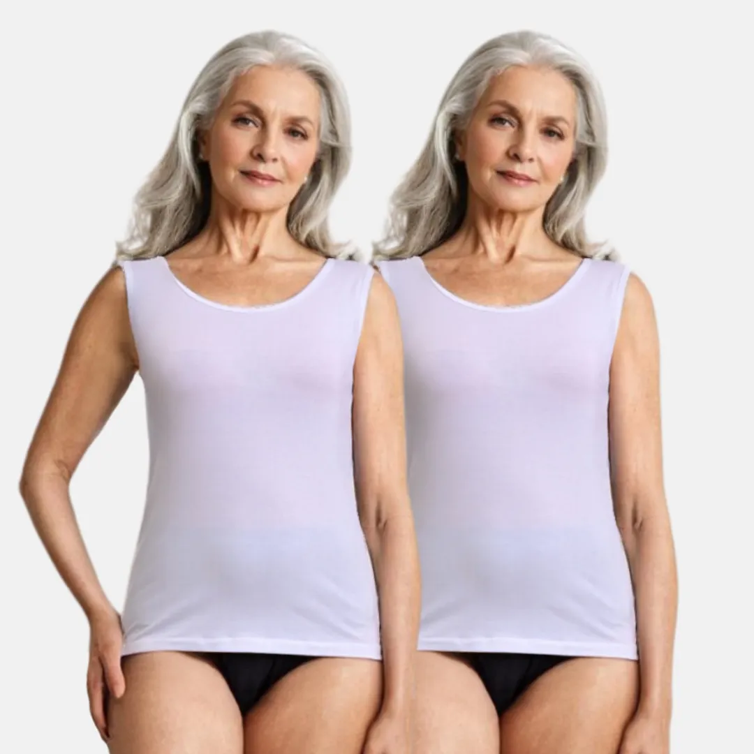 Inner Tank Top | Fabric Shoulder | Round Neckline | Offers Full Coverage | Pack Of 2 - Image 7