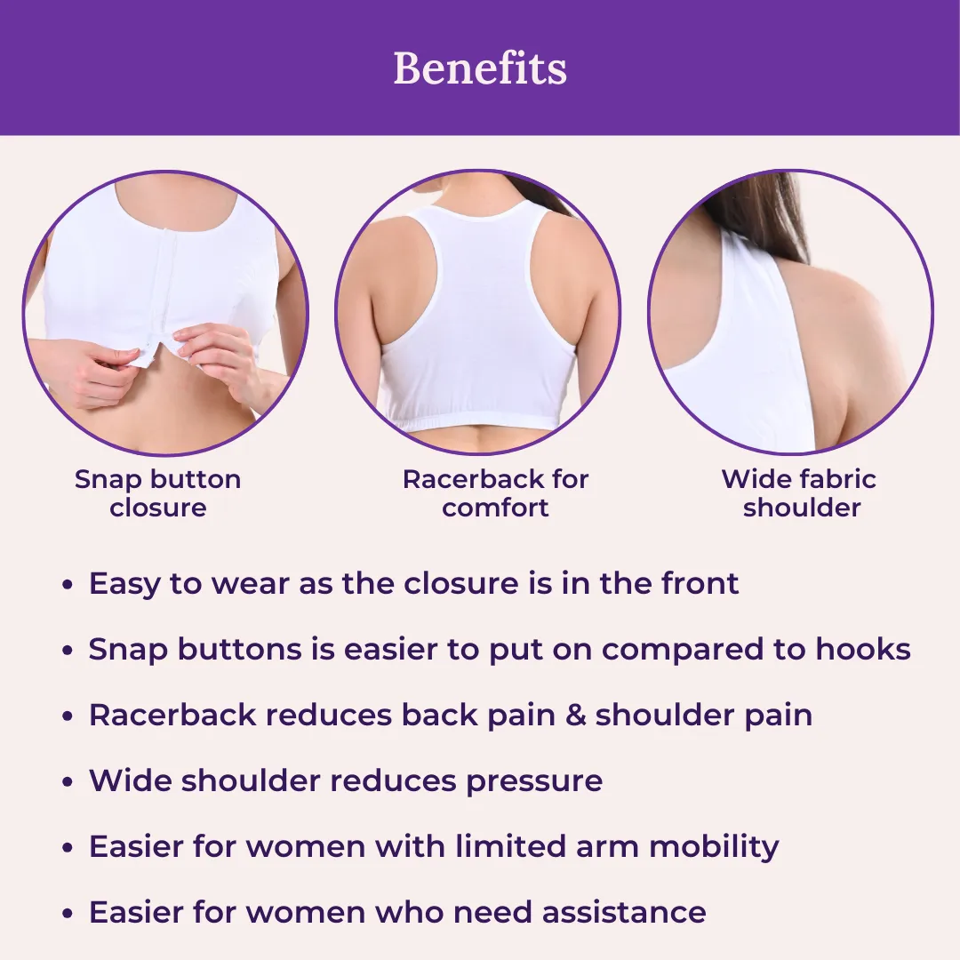 Front Open Bra | Non Padded | Non Wired | Racerback | High Back Rise | Full Coverage - Image 5