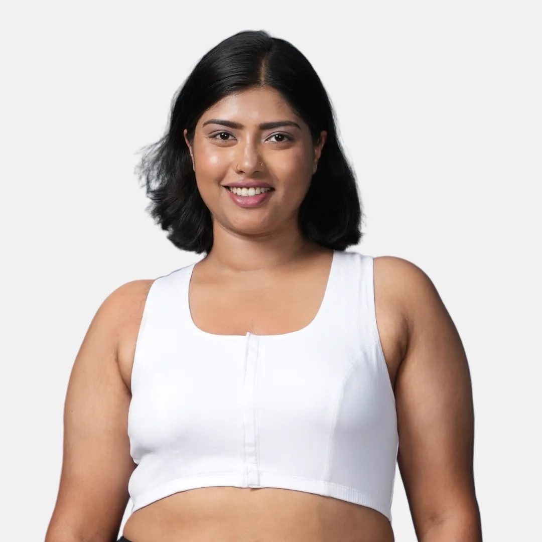 Front Open Button Bra For Plus Size | Non Padded | Non Wired | Racerback | Full Coverage | High Back Rise - Image 11