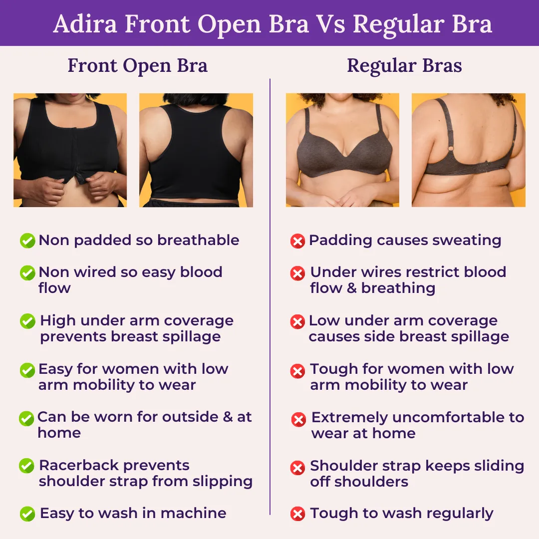 Front Open Button Bra For Plus Size | Non Padded | Non Wired | Racerback | Full Coverage | High Back Rise - Image 5