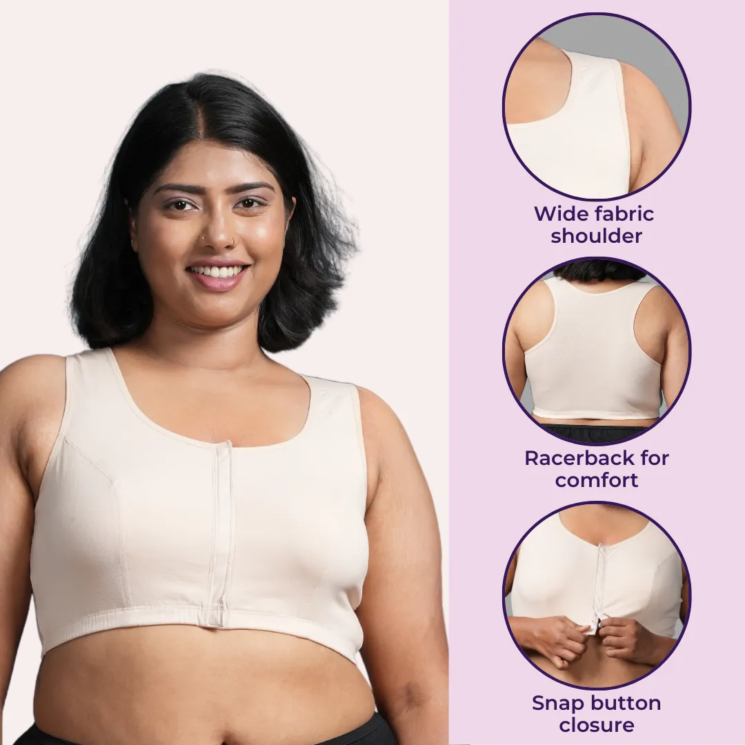 Front Open Button Bra For Plus Size | Non Padded | Non Wired | Racerback | Full Coverage | High Back Rise - Image 8